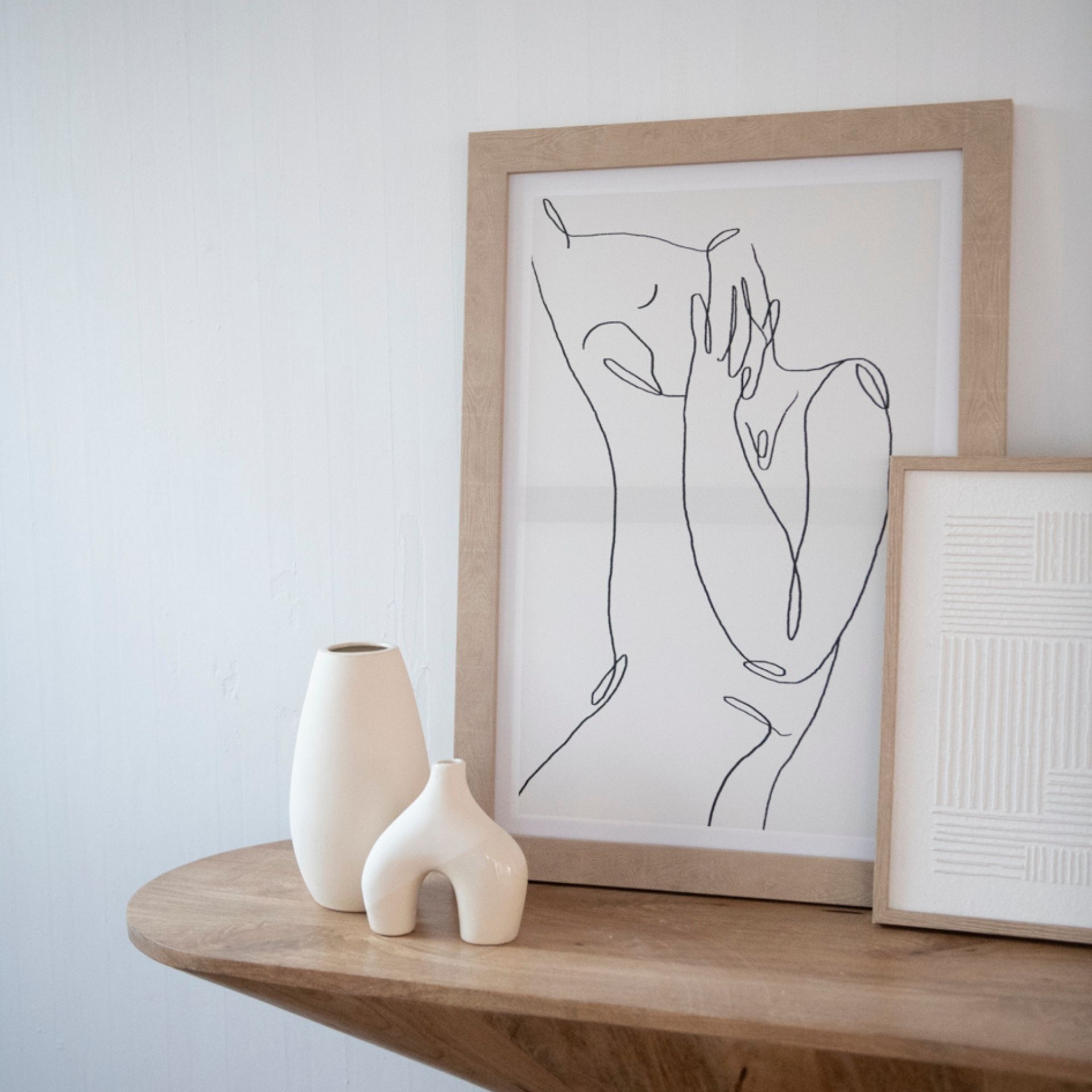 Cuadro con marco madera Silueta 50x70cm