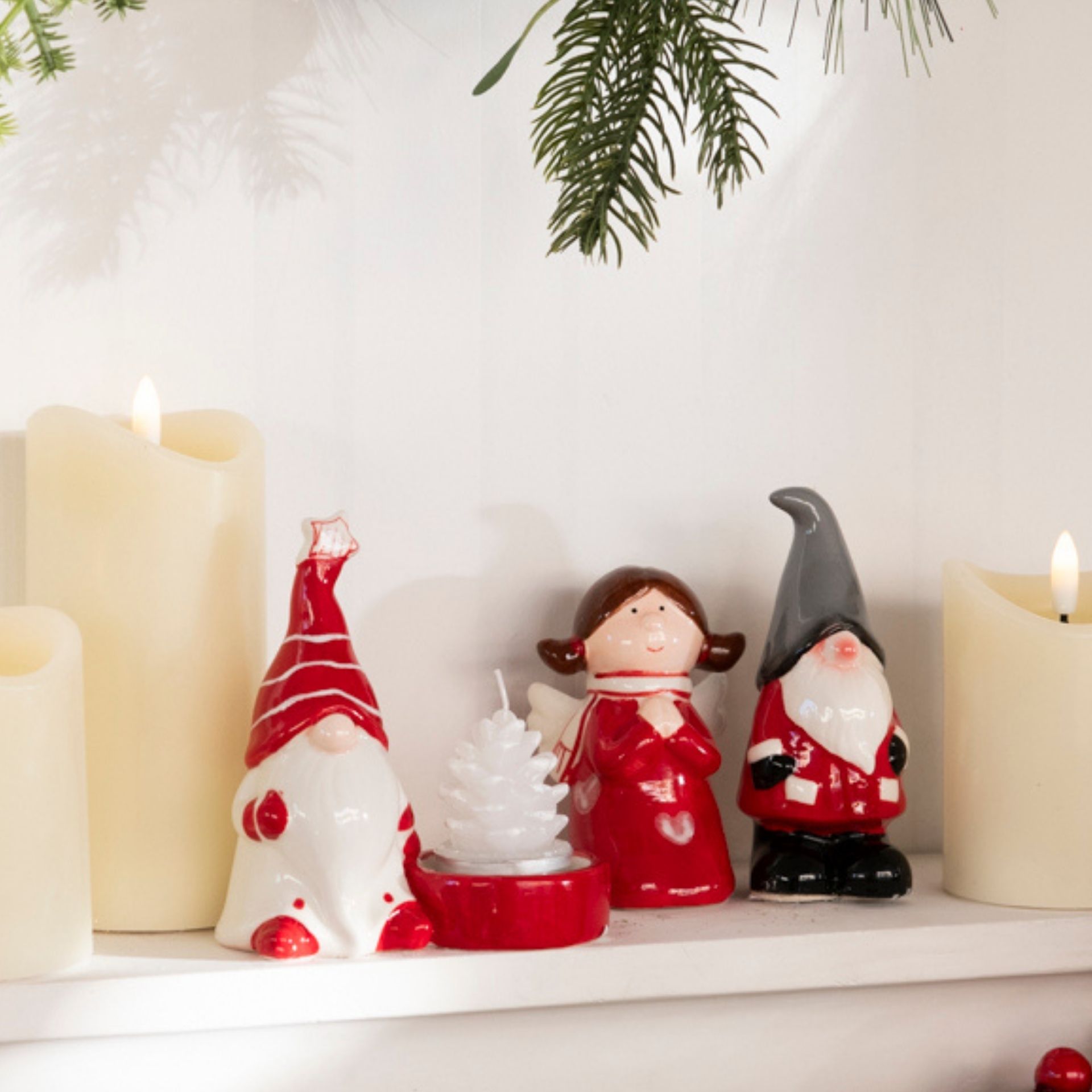 Set de 6 velas tealight piña blancas