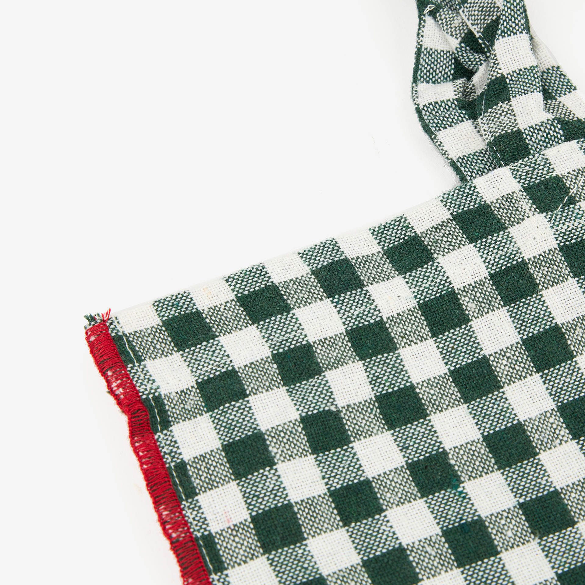 Bolso de algodón de cuadros vichy verde Noa 46x44x10cm Clau&Chloe