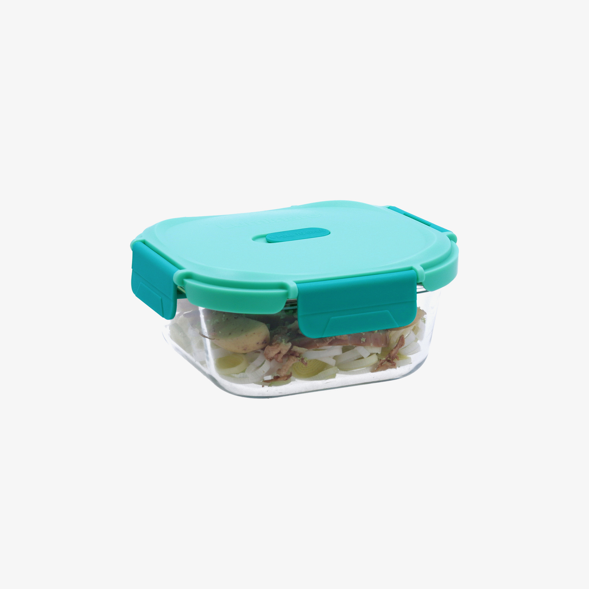 Recipiente herm&eacute;tico cuadrado verde de vidrio Move box 0,8L
