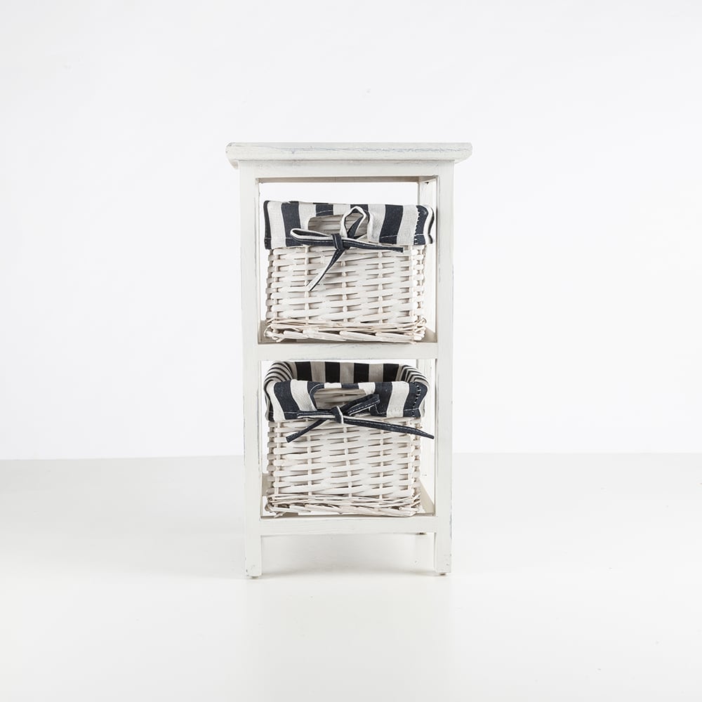 Estanter&iacute;a baja de madera blanca 25x25x45cm