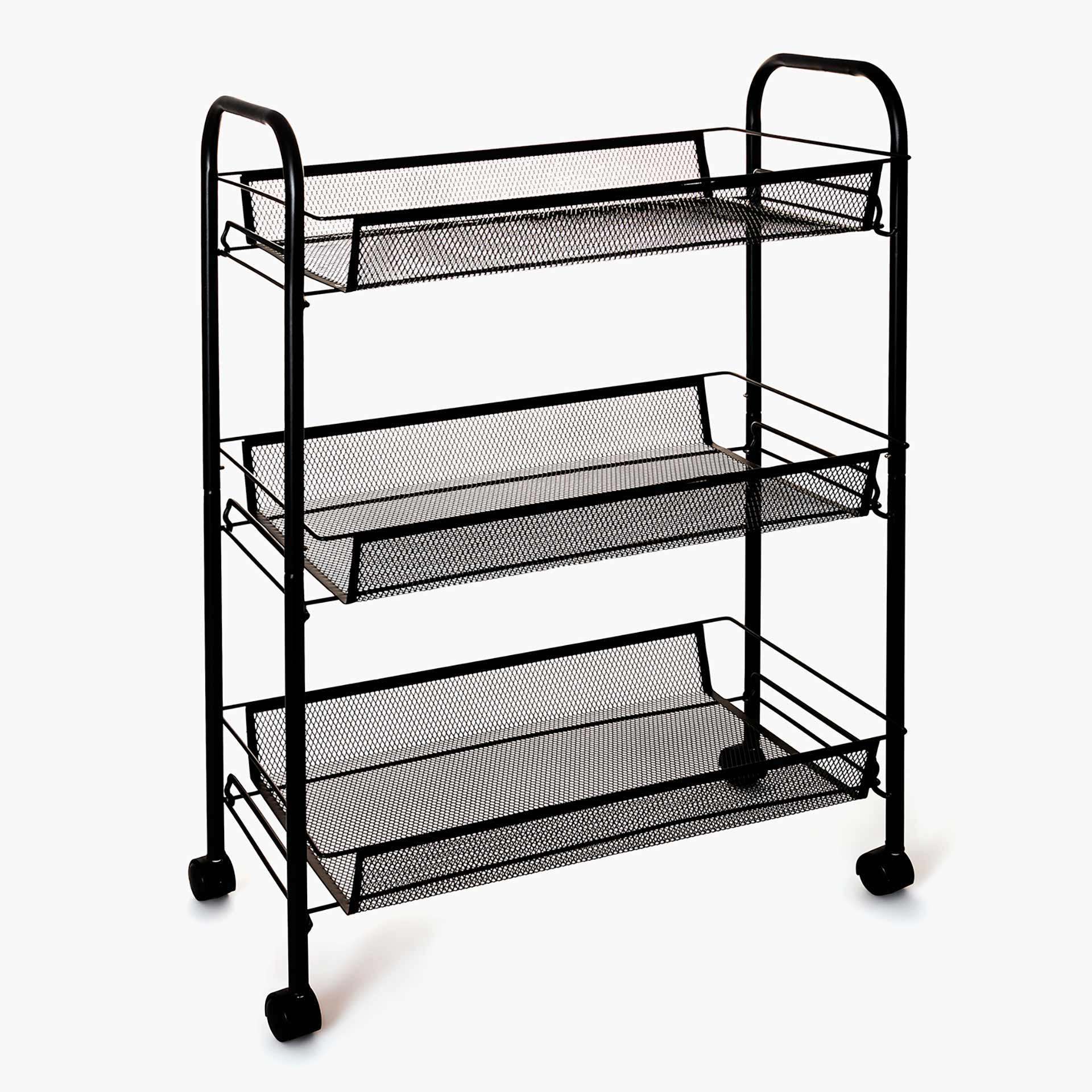 Carro de cocina negro Gorlan 44x26x63