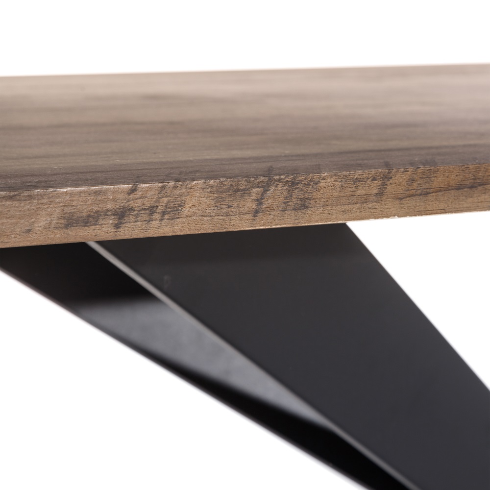Mesa de comedor de madera MDF y metal 180x93x75cm