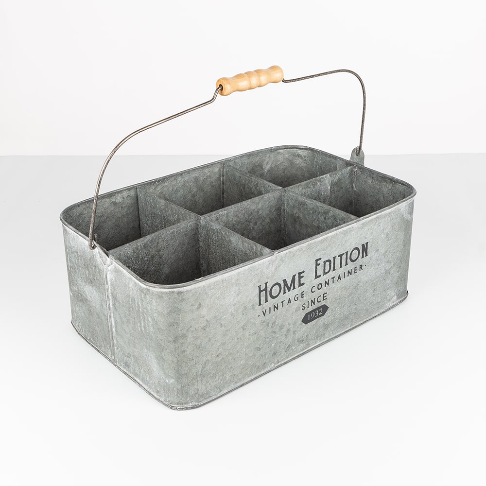 Portamacetas de metal vintage 6 compartimentos