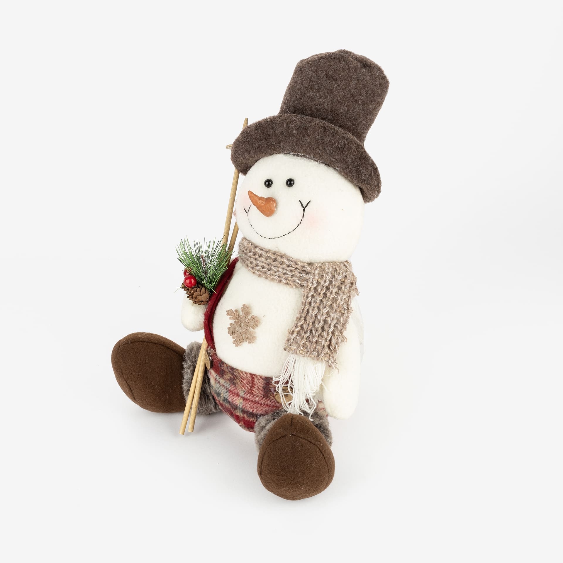 Figura decorativa Muñeco de nieve sentado Elegant 30cm