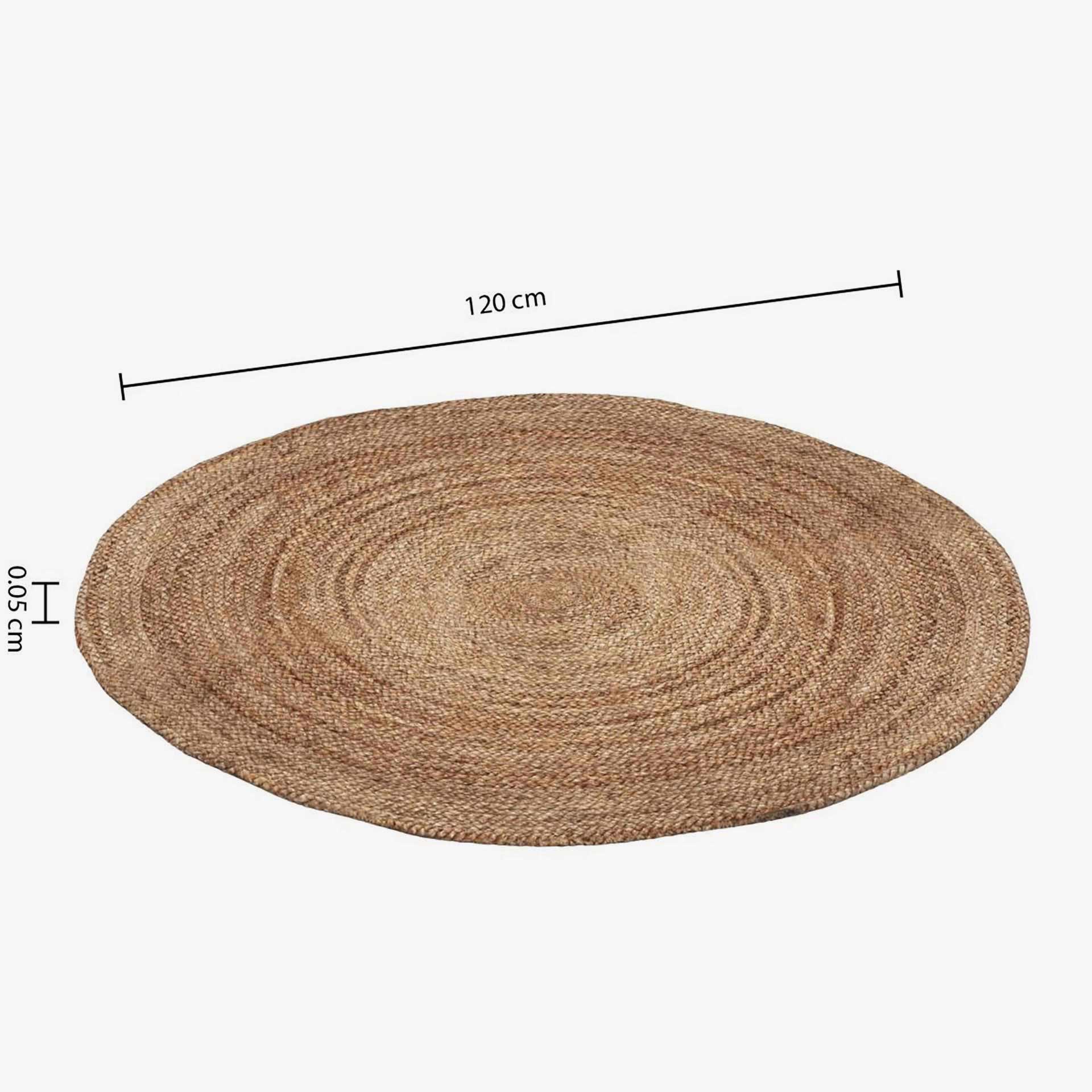 Alfombra de yute natural beige &Oslash;120cm