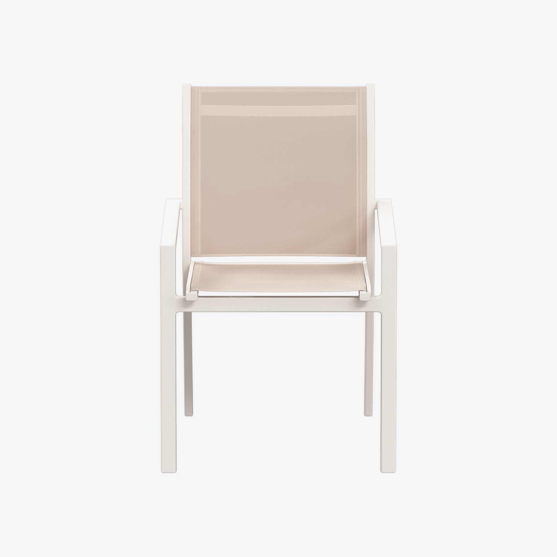 Silla de jard&iacute;n apilable de aluminio crema Essor 56x63x88cm