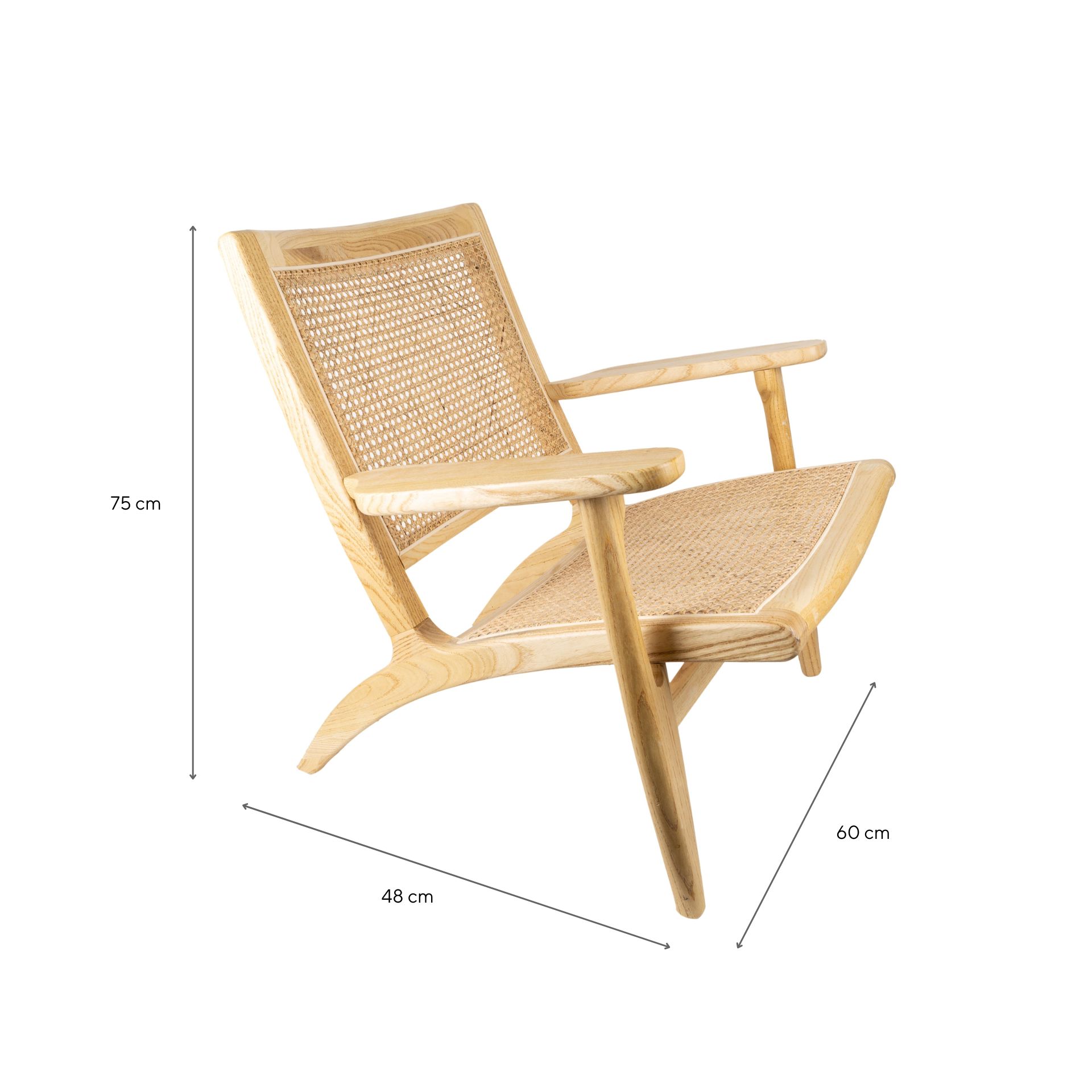 Butaca de ratán Cecilia 60x48x75cm Clau&Chloe