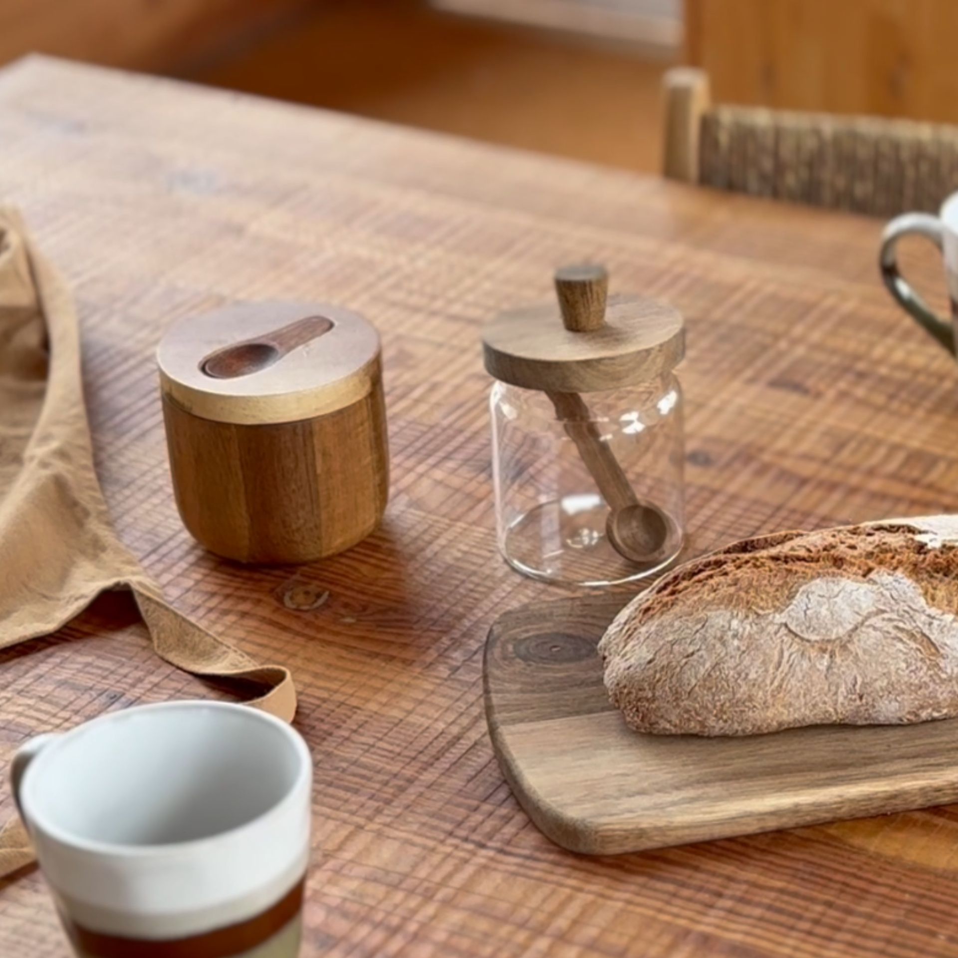 Tarro con cuchara de cristal 14cm