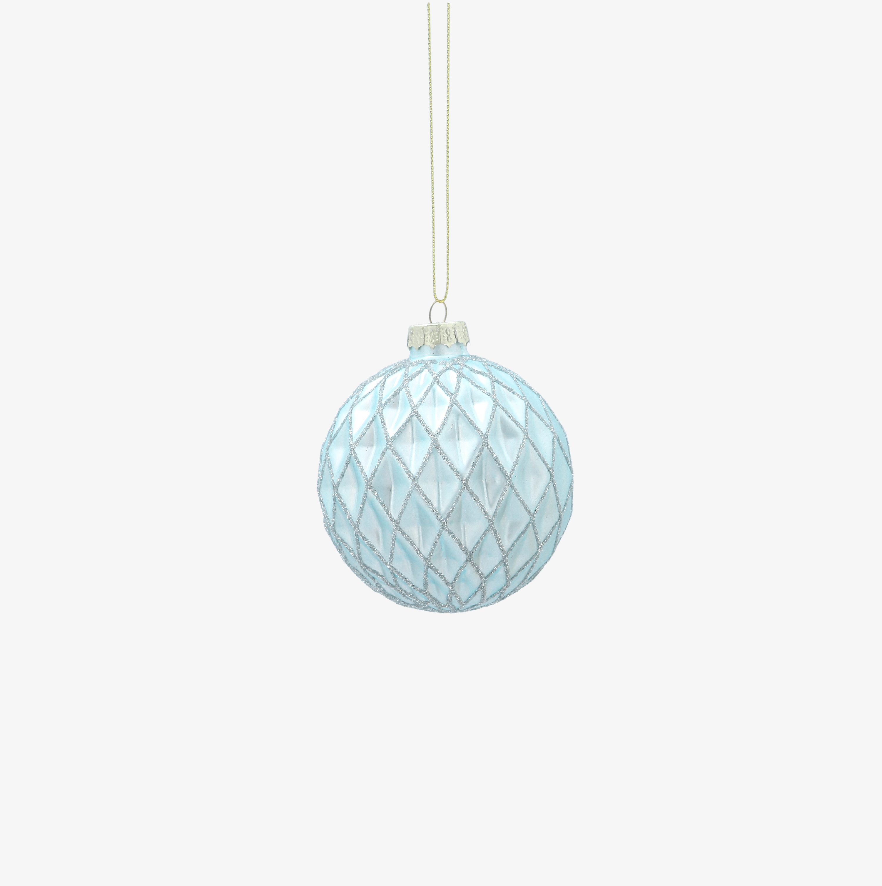 Bola de Navidad azul claro de cristal &Oslash;8cm