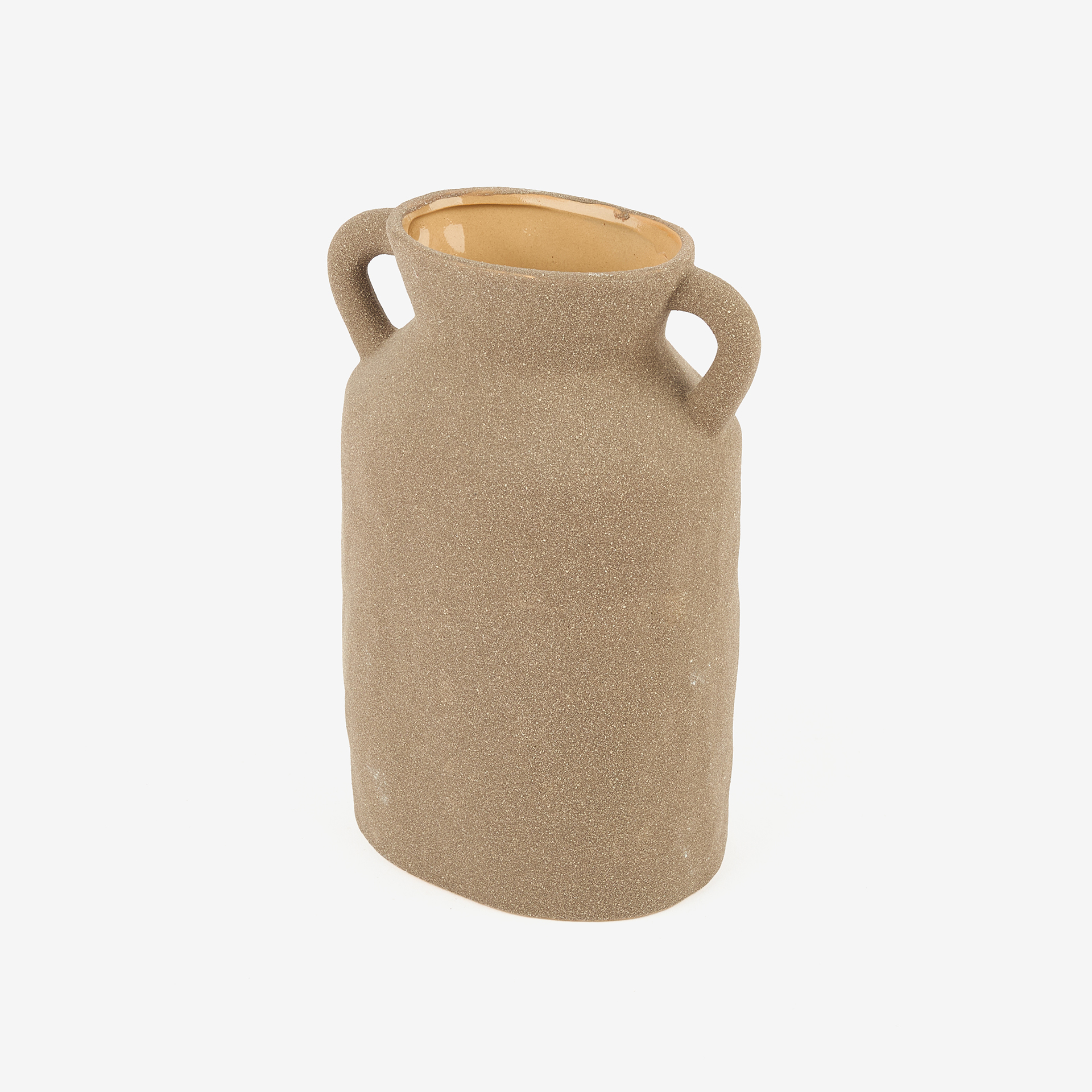 Jarrón de porcelana con asas topo Baru 14,5x9,5x21,3cm