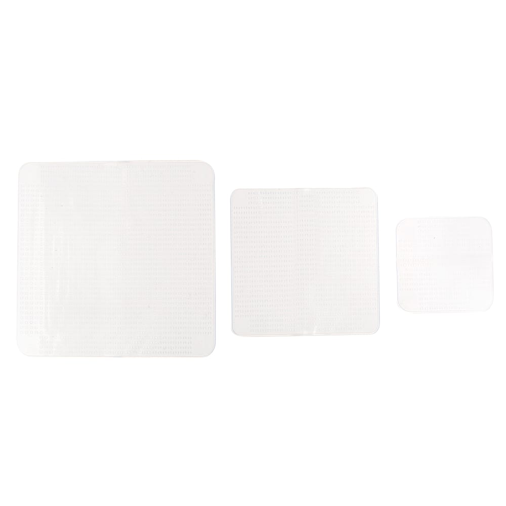 Set de 3 tapas de silicona cuadradas extensibles