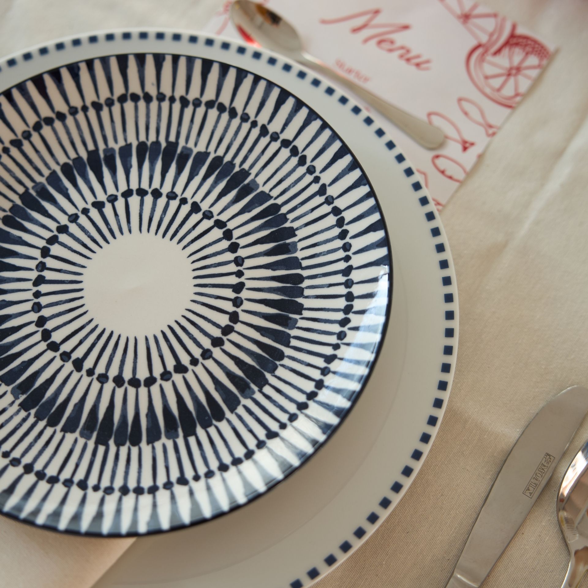 Plato de postre de porcelana Ming Ø20cm