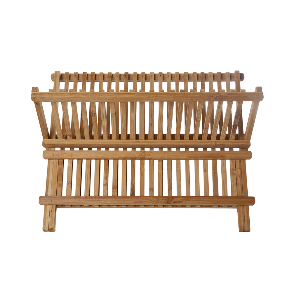 Escurreplatos plegable de bambú 42x32x26cm