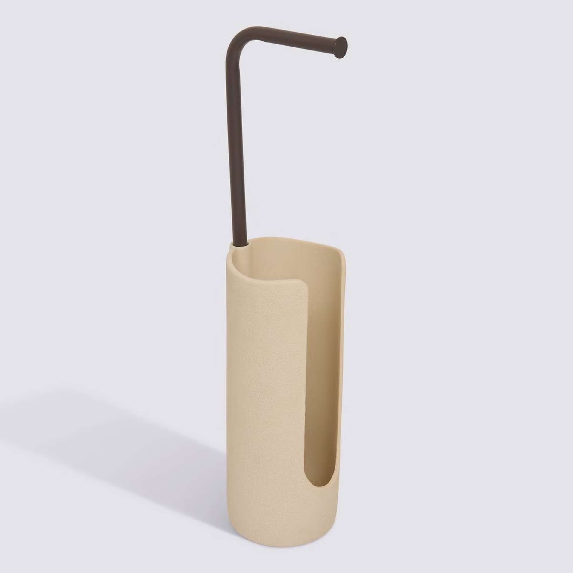 Portarrollos con reserva Olen de resina beige 13x33,5cm