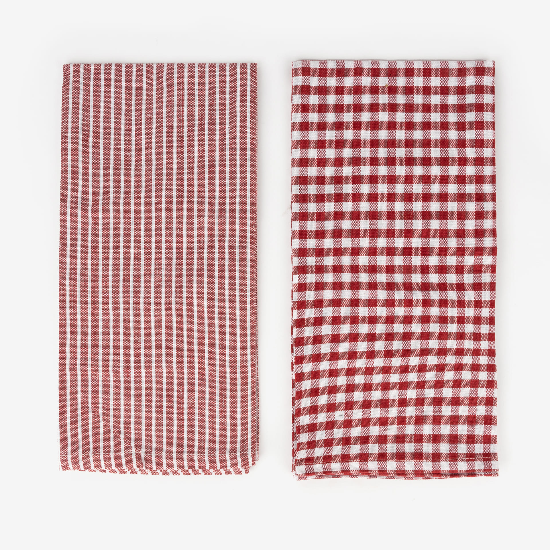 Set 2 pa&ntilde;os rayas rojas Bakou 50x70cm