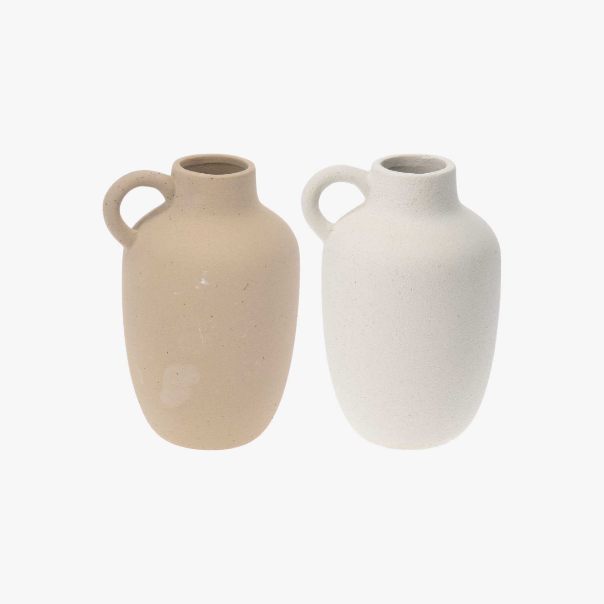 Jarrón con asa de gres Suyen 13X12X18cm en varios colores