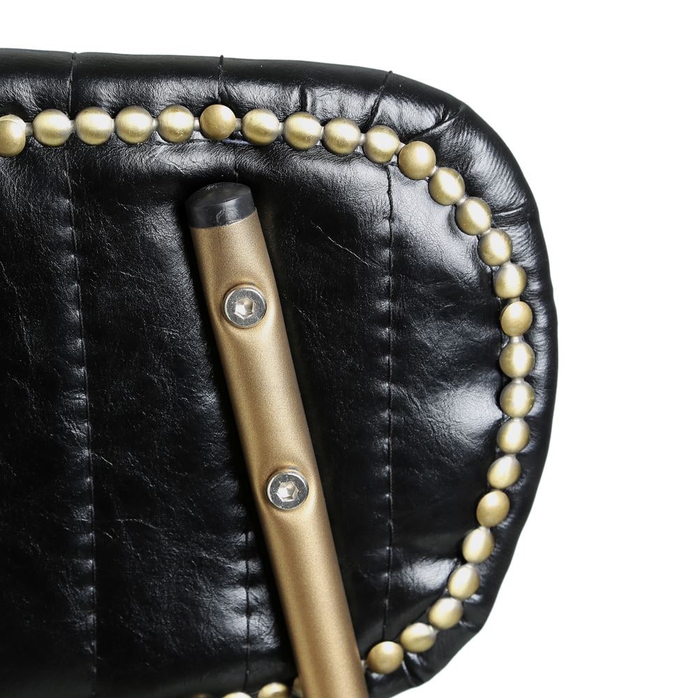 Set de 2 sillas de comedor de metal negra y dorada Camile 44x55x73cm