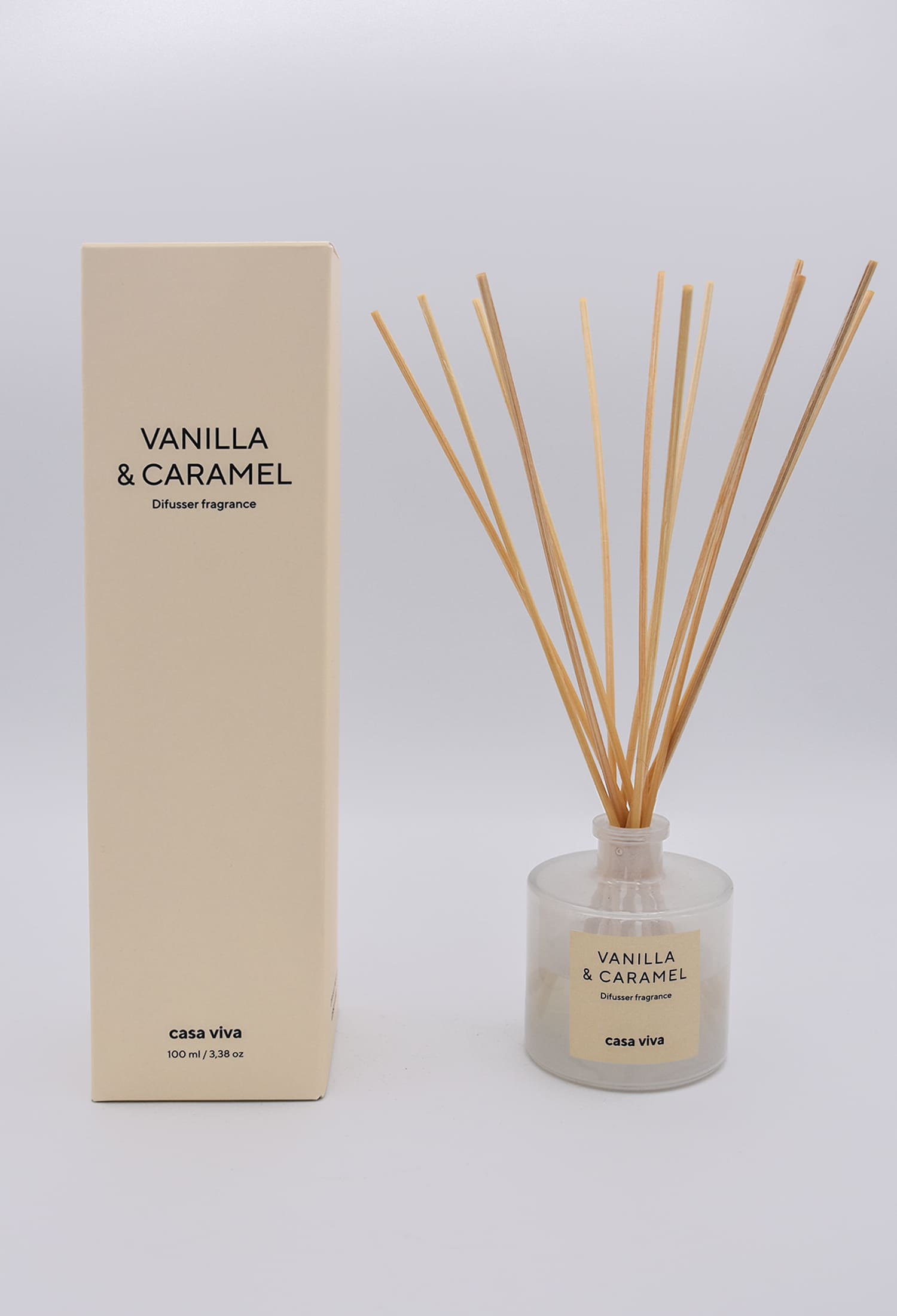 Ambientador en mikado de vainilla y caramelo 100ml Casa Viva