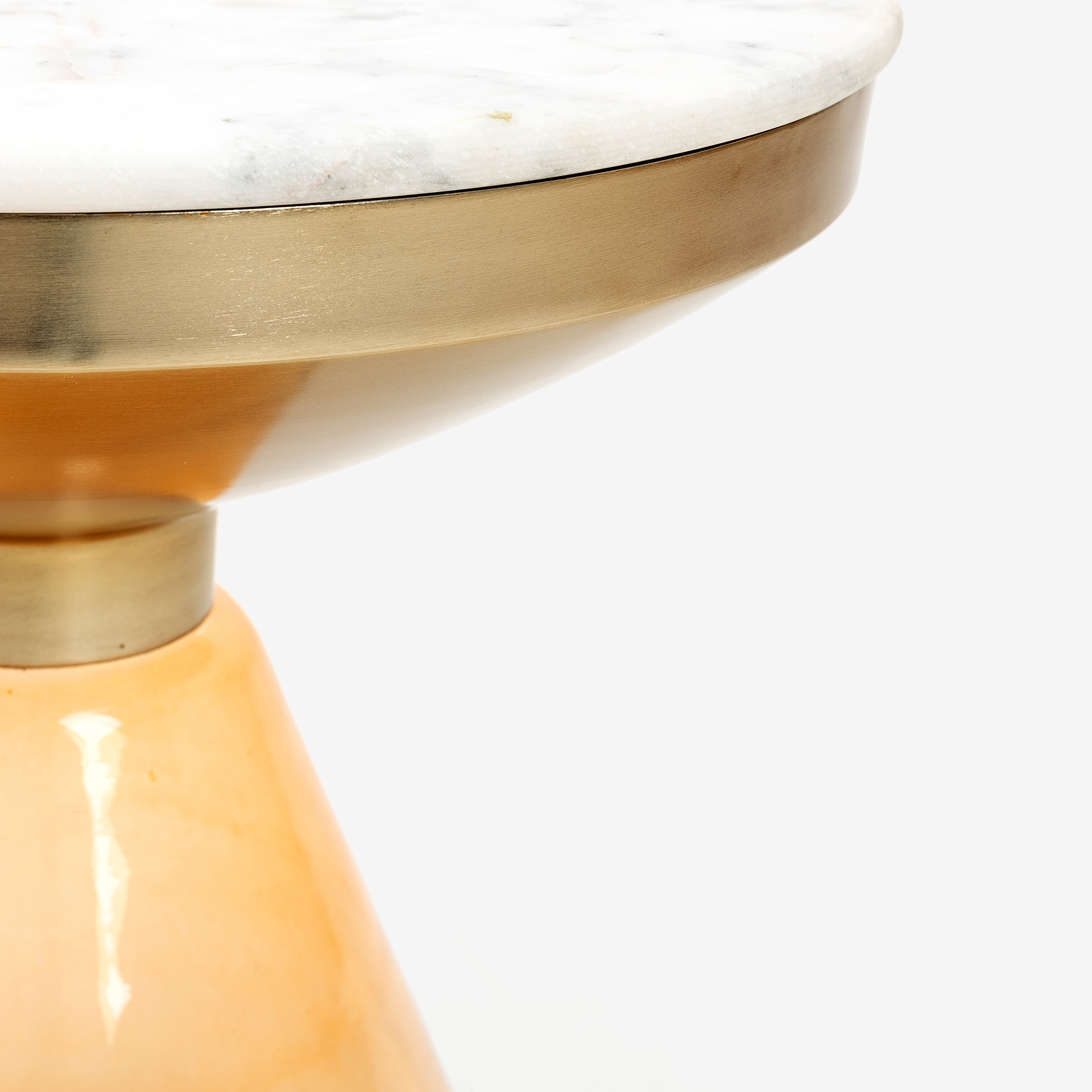 Mesa auxiliar de cristal y mármol Bora Ø41x49 Clau&Chloe