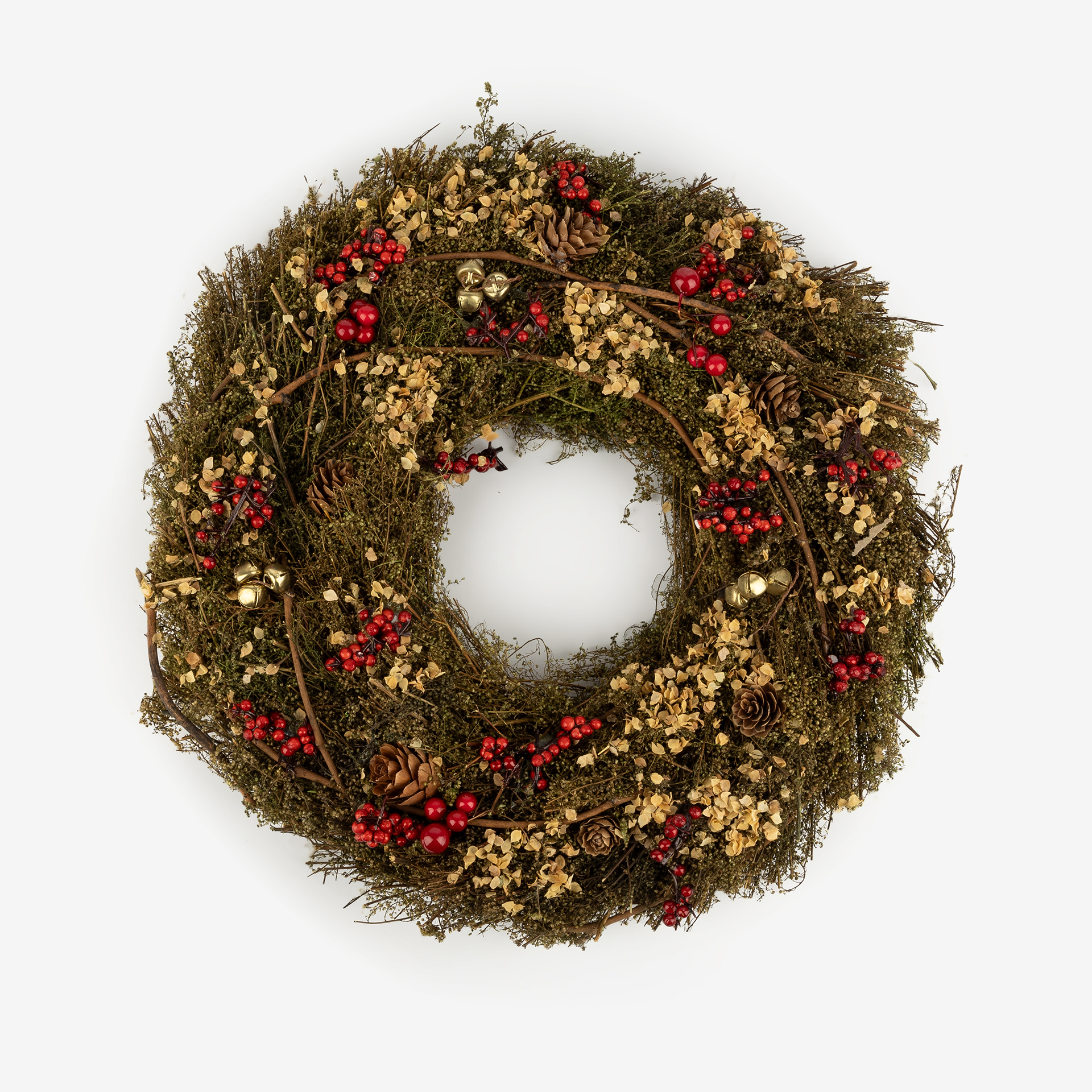 Corona decorativa bayas y pi&ntilde;as &Oslash;33cm