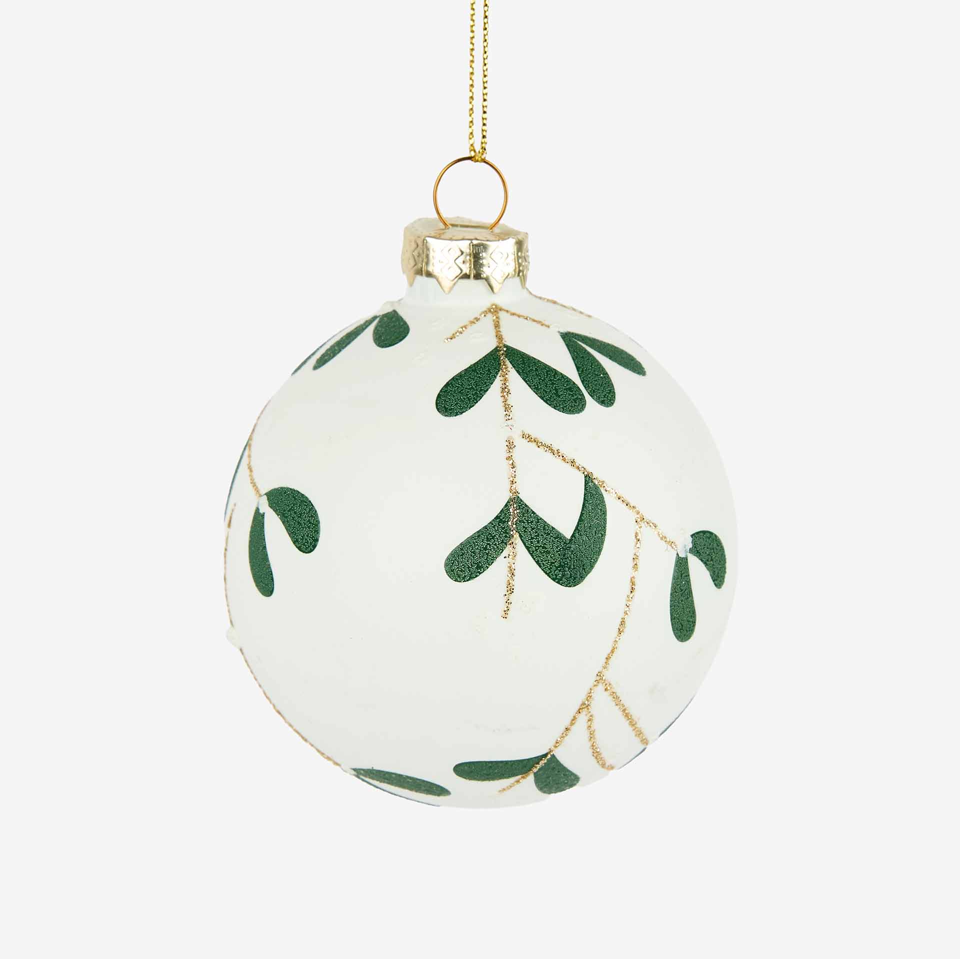 Set de 12 bolas decoradas acebo Ø8cm