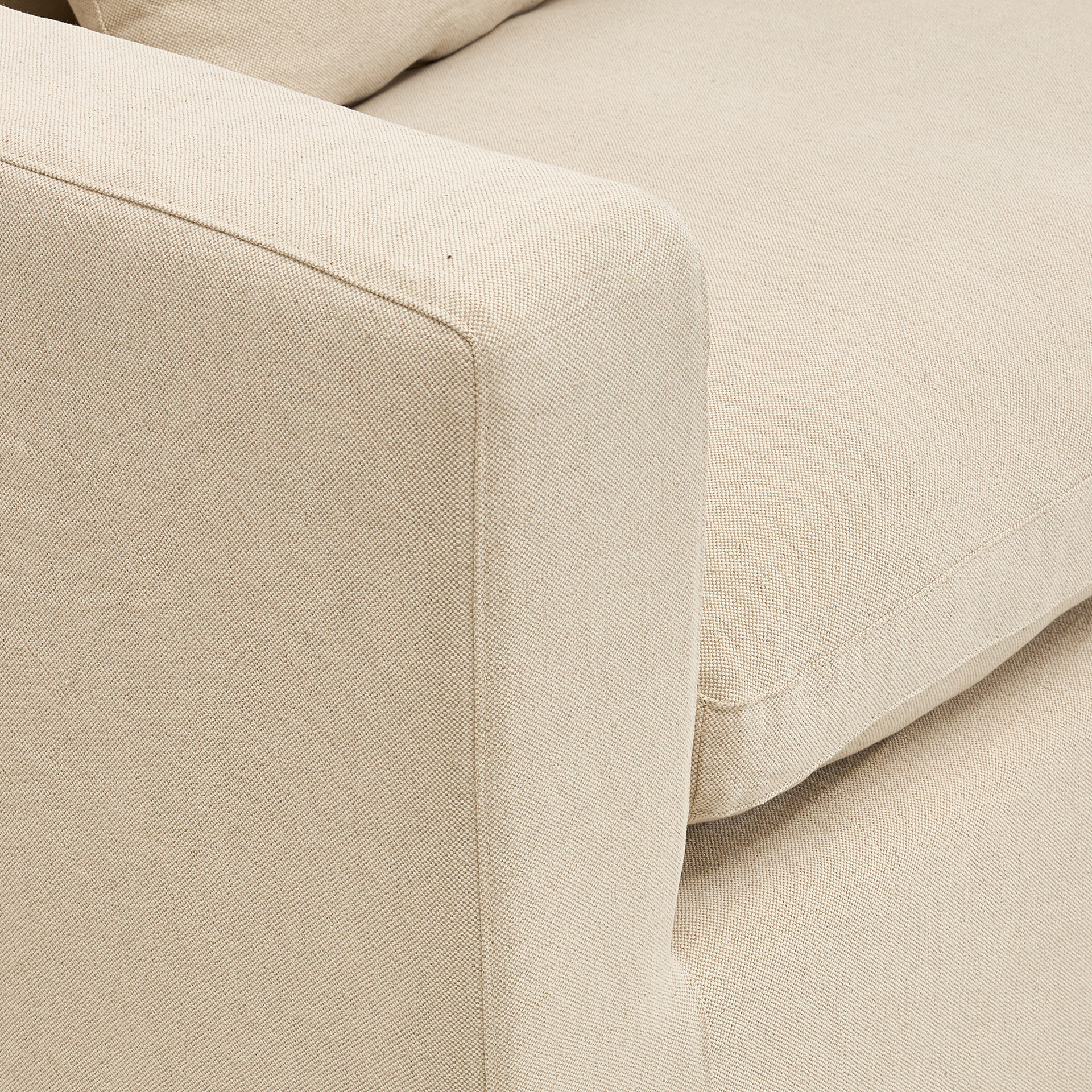 Sofá de 3 plazas de lino beige Aiden 220x110x80 Clau&Chloe