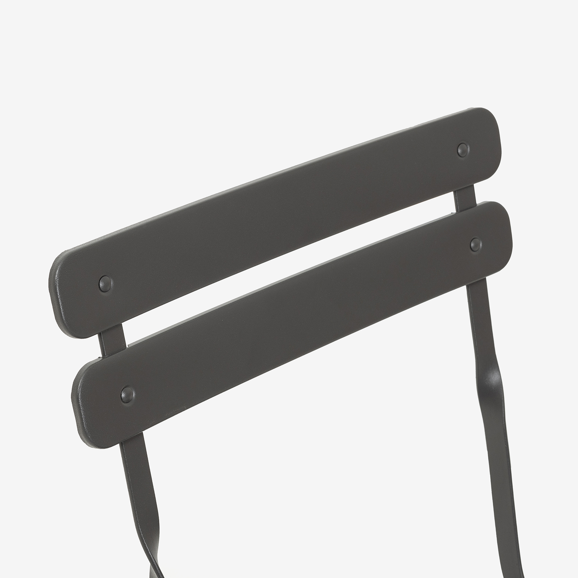 Set de jard&iacute;n plegable de mesa y 2 sillas de acero gris oscuro Bistro