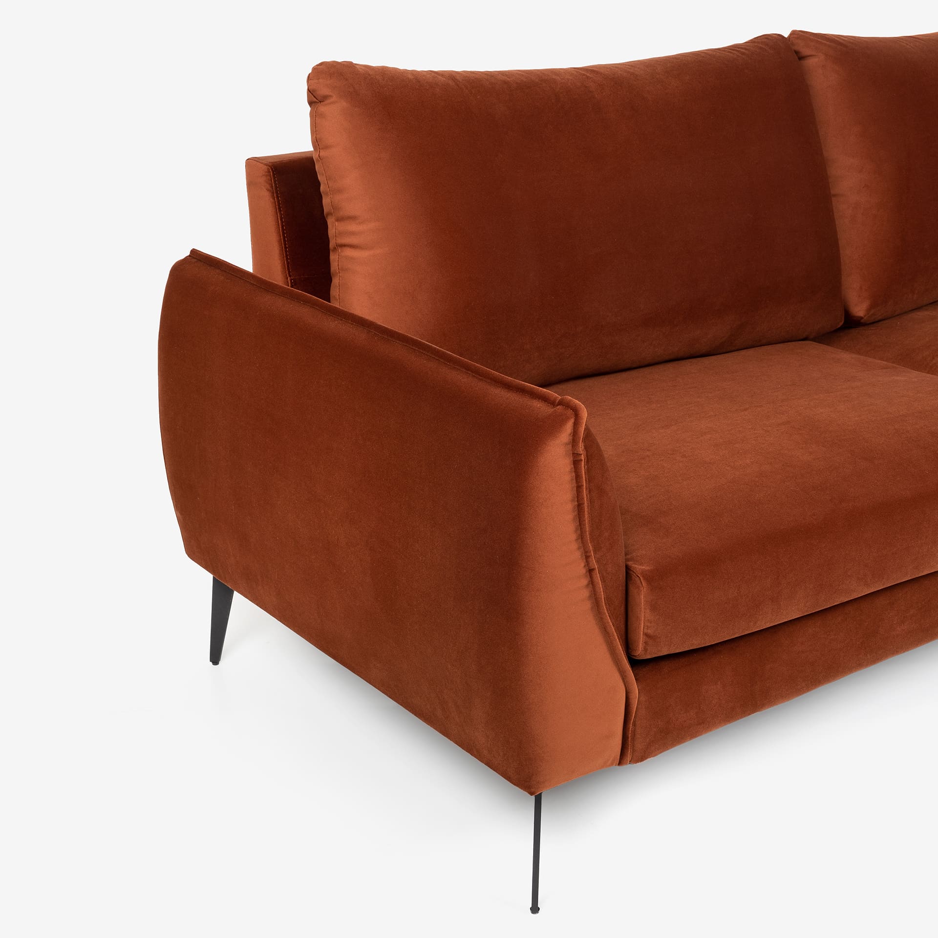 Sofá 3 plazas cobrizo terciopelo Balt 207x90cm Clau&Chloe