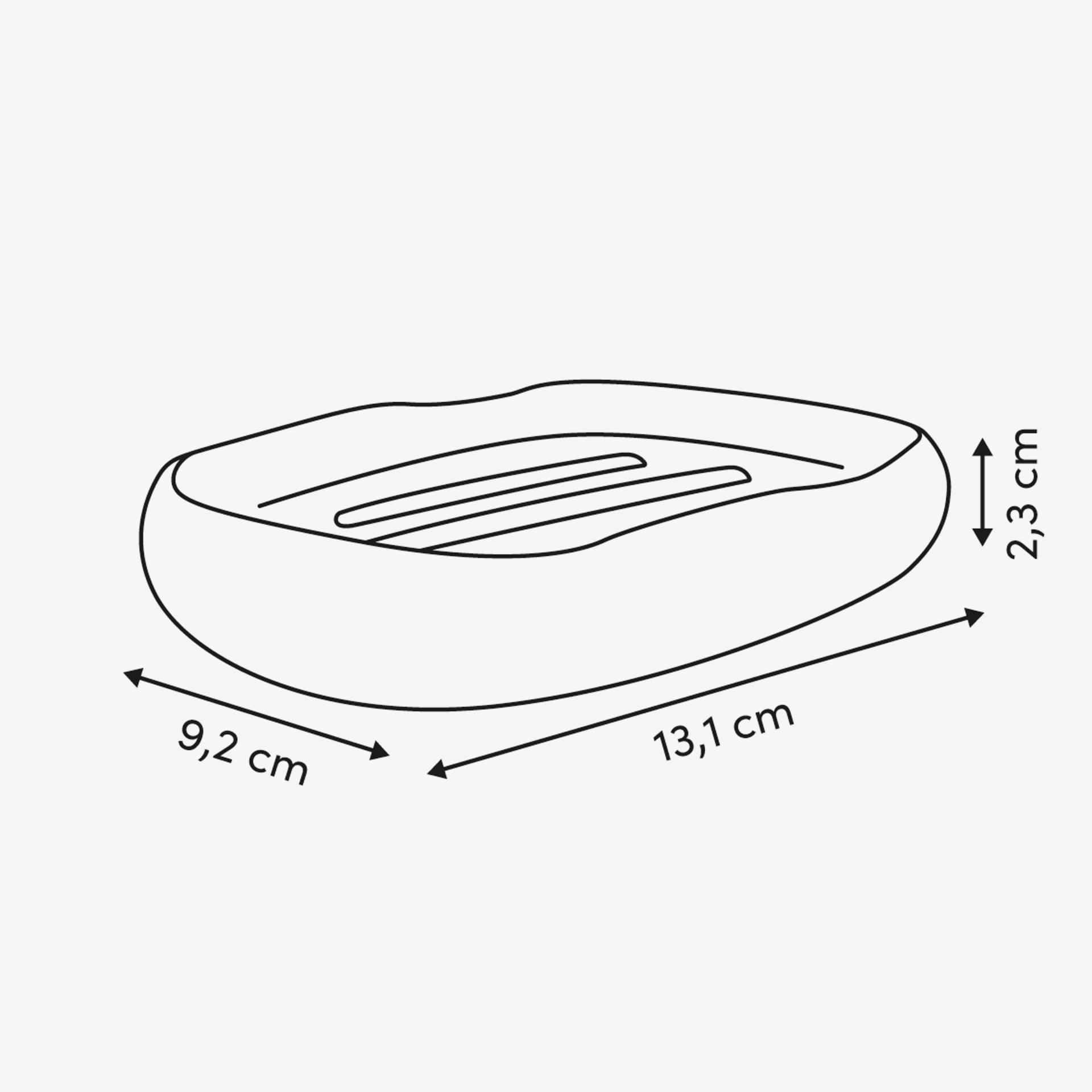 Jabonera Elia de resina beige 13,1x9,2cm