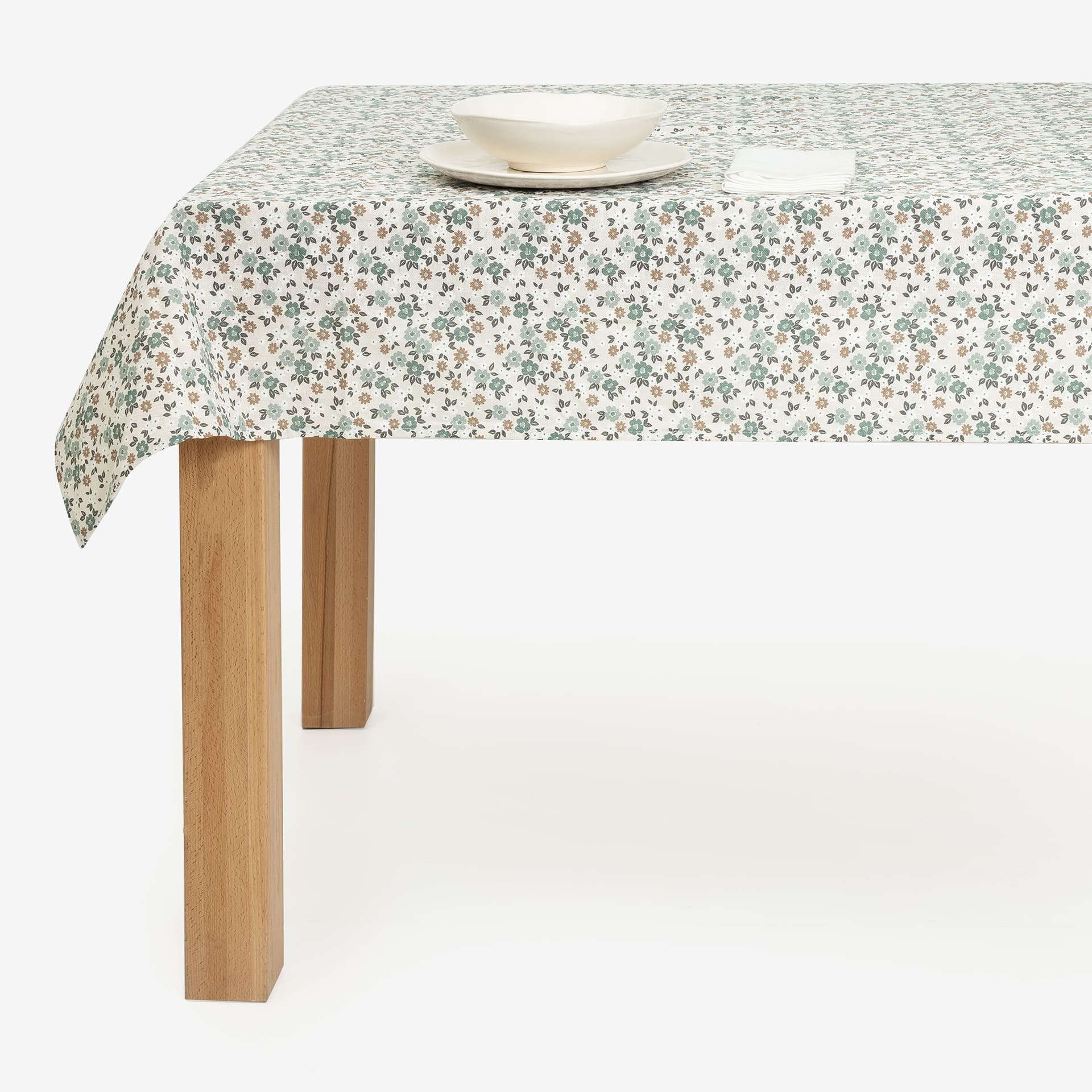 Mantel de algod&oacute;n reciclado azul Alba 135x200cm