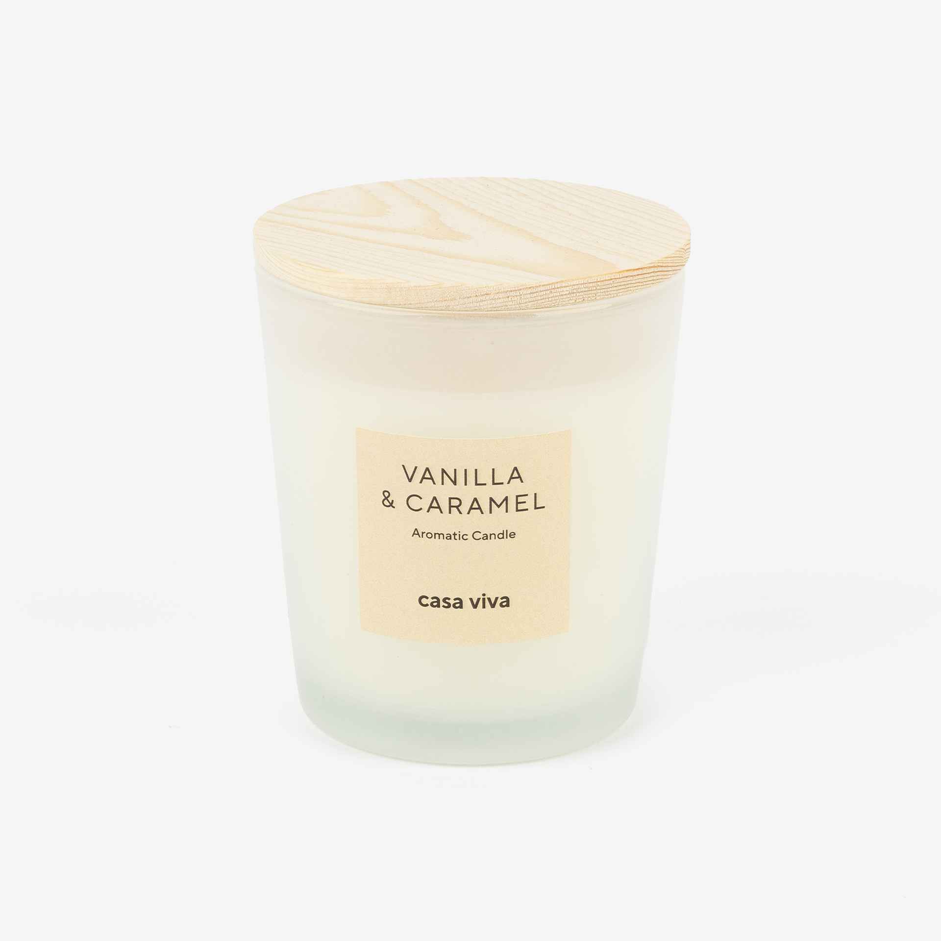 Vela arom&aacute;tica Vanilla & Caramel en vaso de cristal 180gr Casa Viva