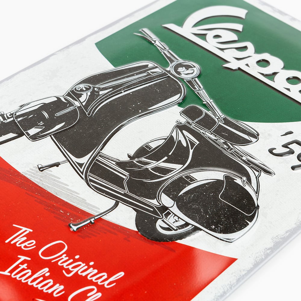 Placa de metal Vespa cl&aacute;sica 20x30cm