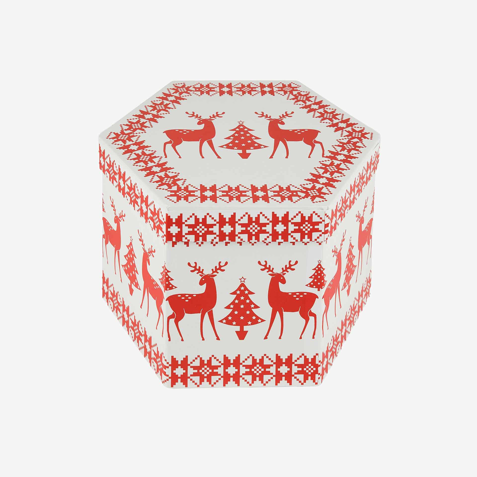 Set 14 bolas decorativas de árbol rojo y blanco Ø8cm