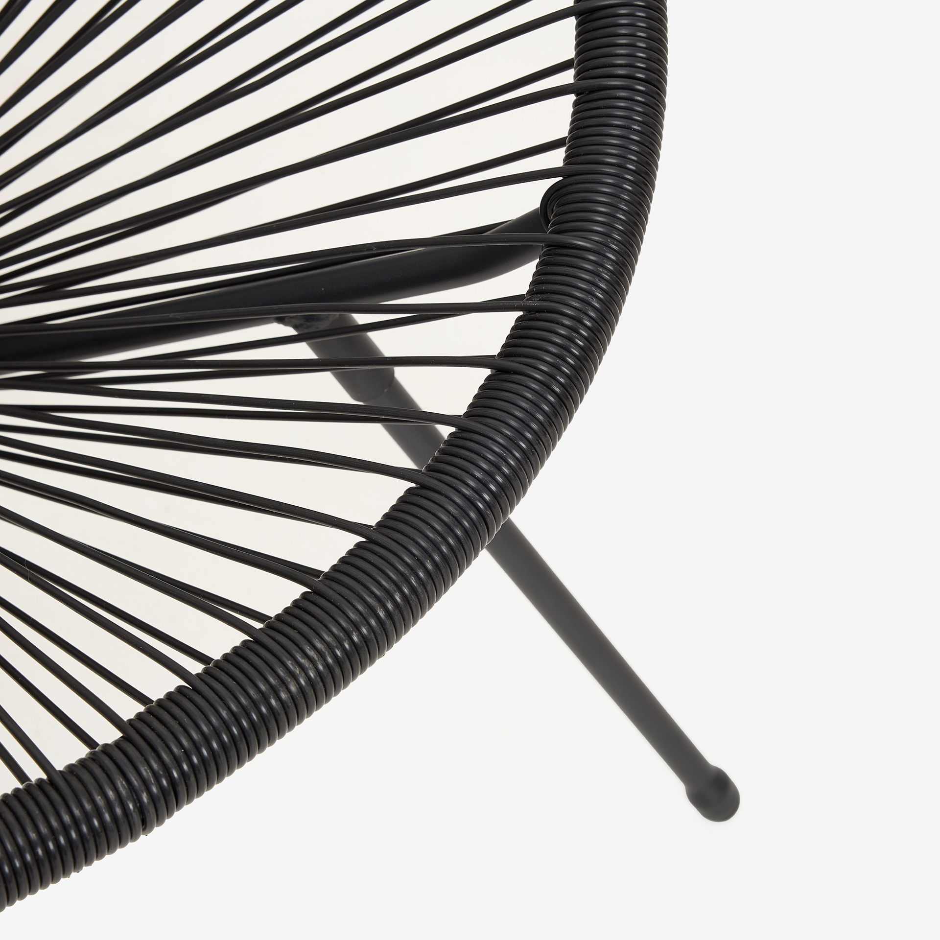 Silla de jardín de ratán sintético y acero negro Acapulco 72x90x83cm