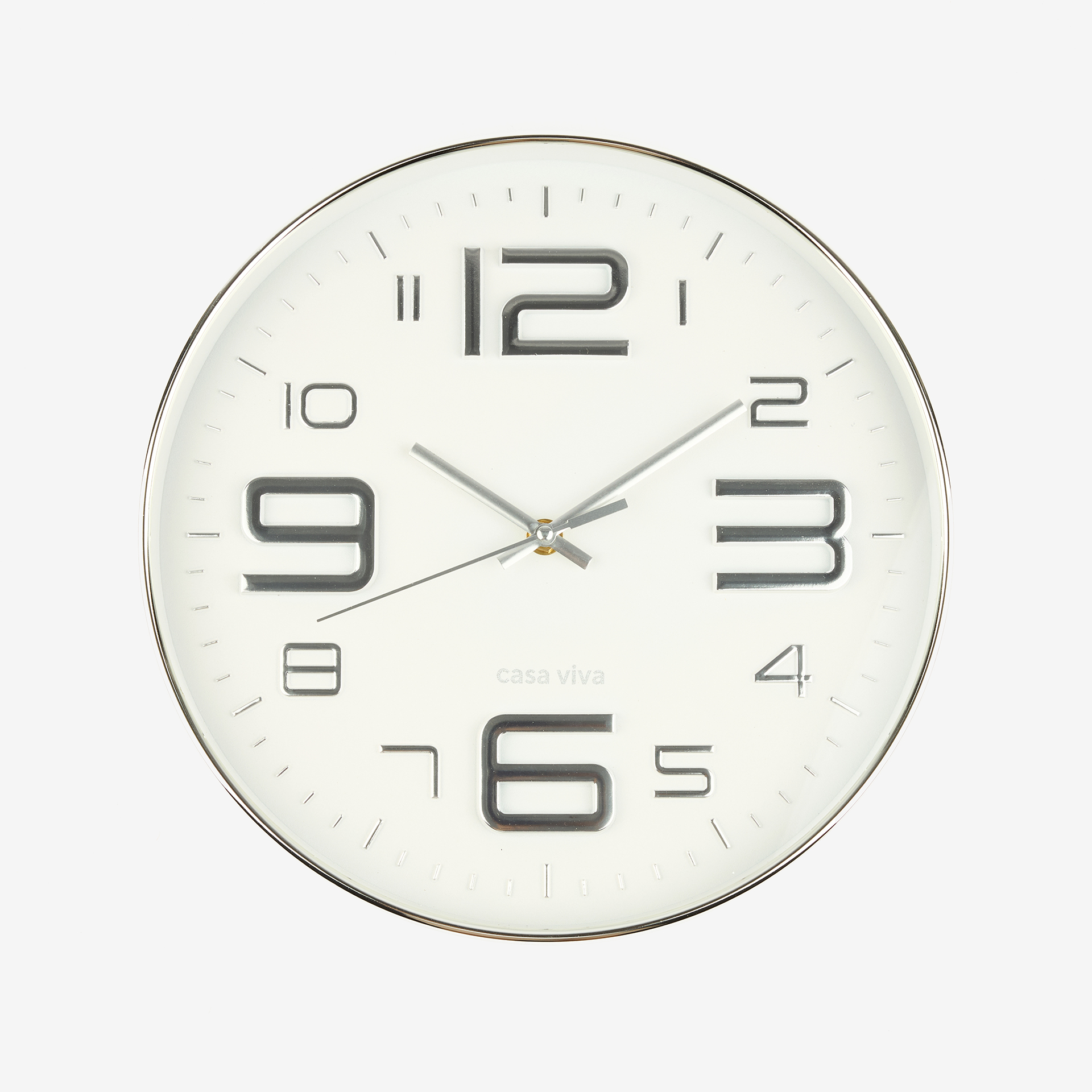 Reloj de pared plateado Unequal Ø30cm