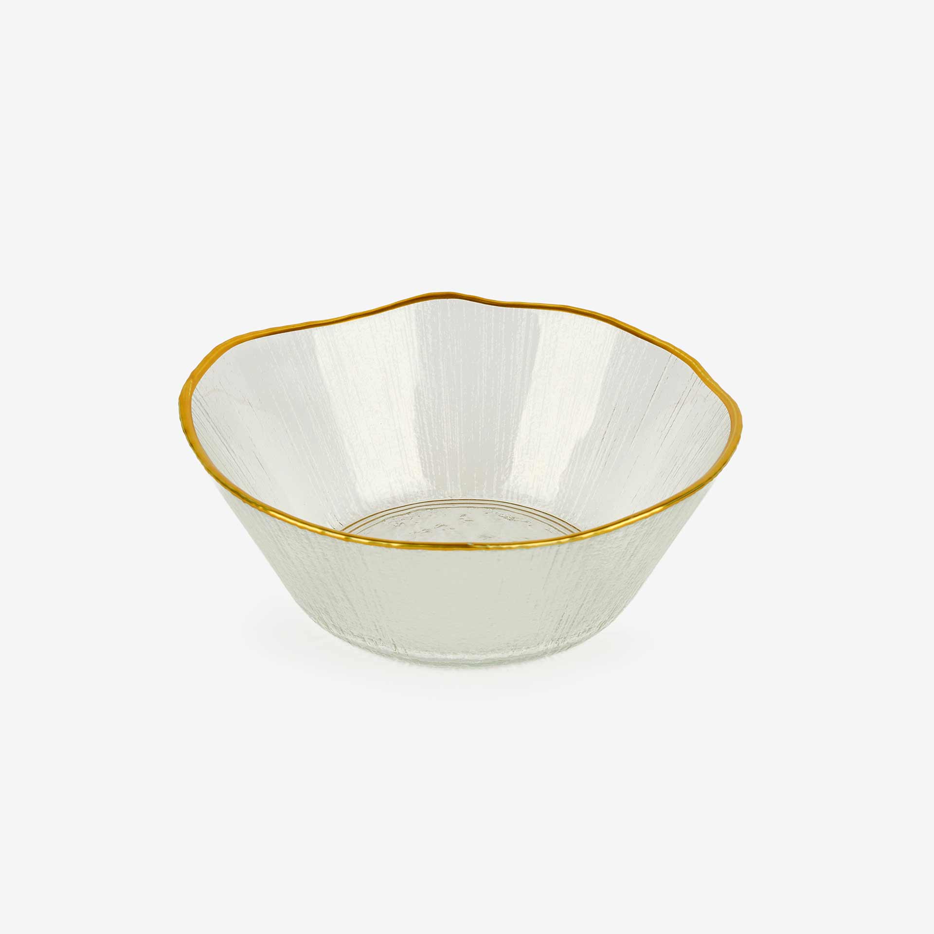 Bol de cristal con filo dorado de 15cm