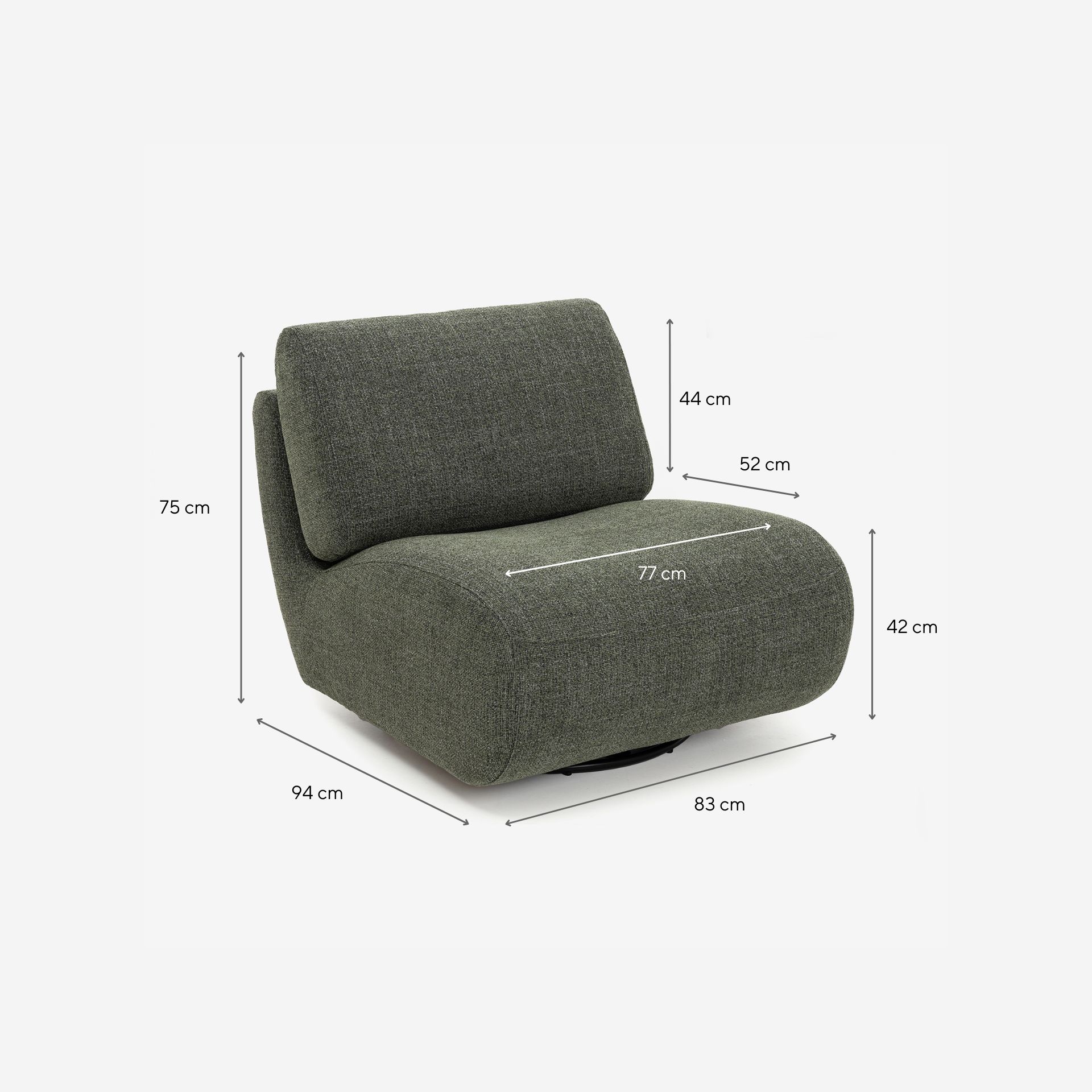 Butaca verde Succor 83x94x75cm Clau&Chloe