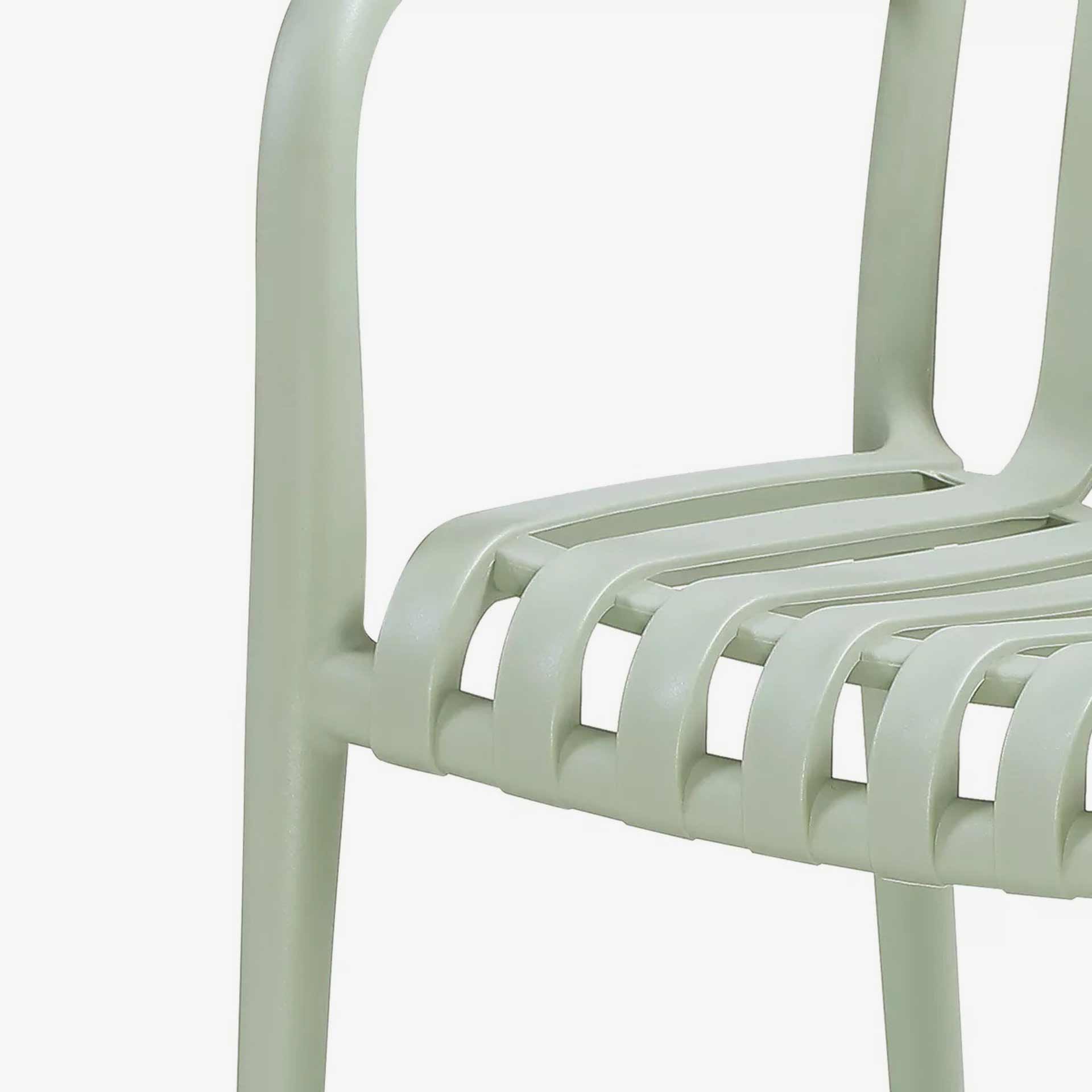 Silla de jard&iacute;n apilable de polipropileno verde Happel 59x55x81cm