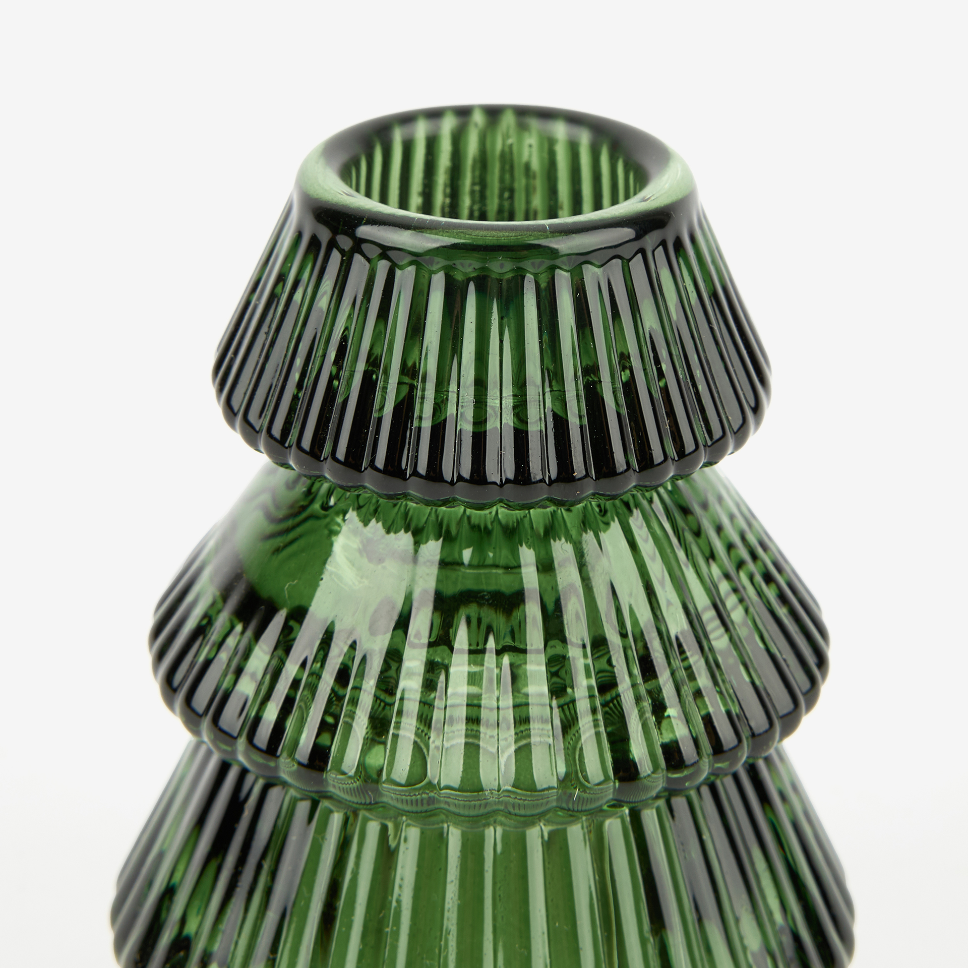 Candelabro de cristal verde Abeto Ø7x8cm