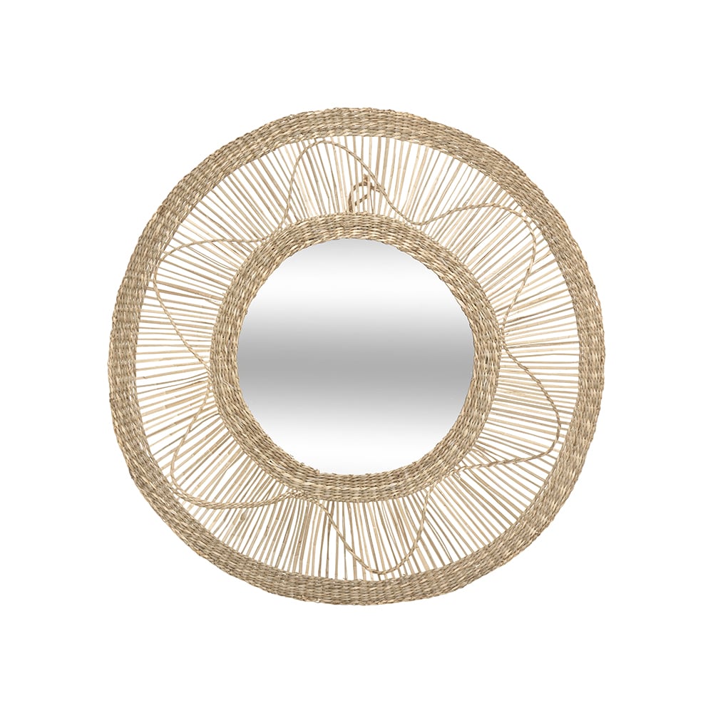 Espejo de pared redondo junco flor &Oslash;57cm