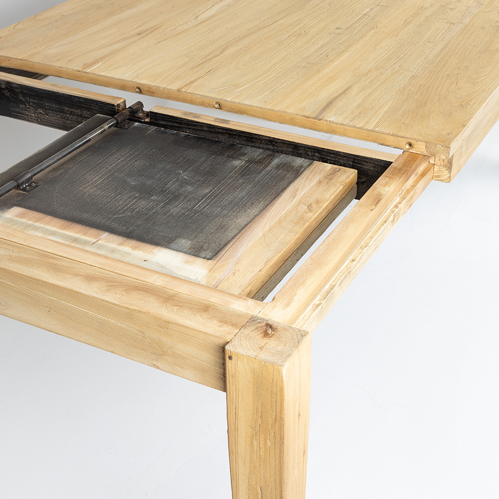 Mesa de comedor extensible de madera de olmo 160/200x100x78cm