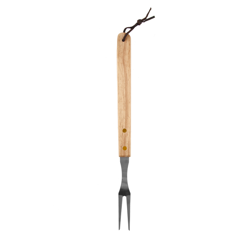 Set de 5 utensilios para barbacoa con mango de madera
