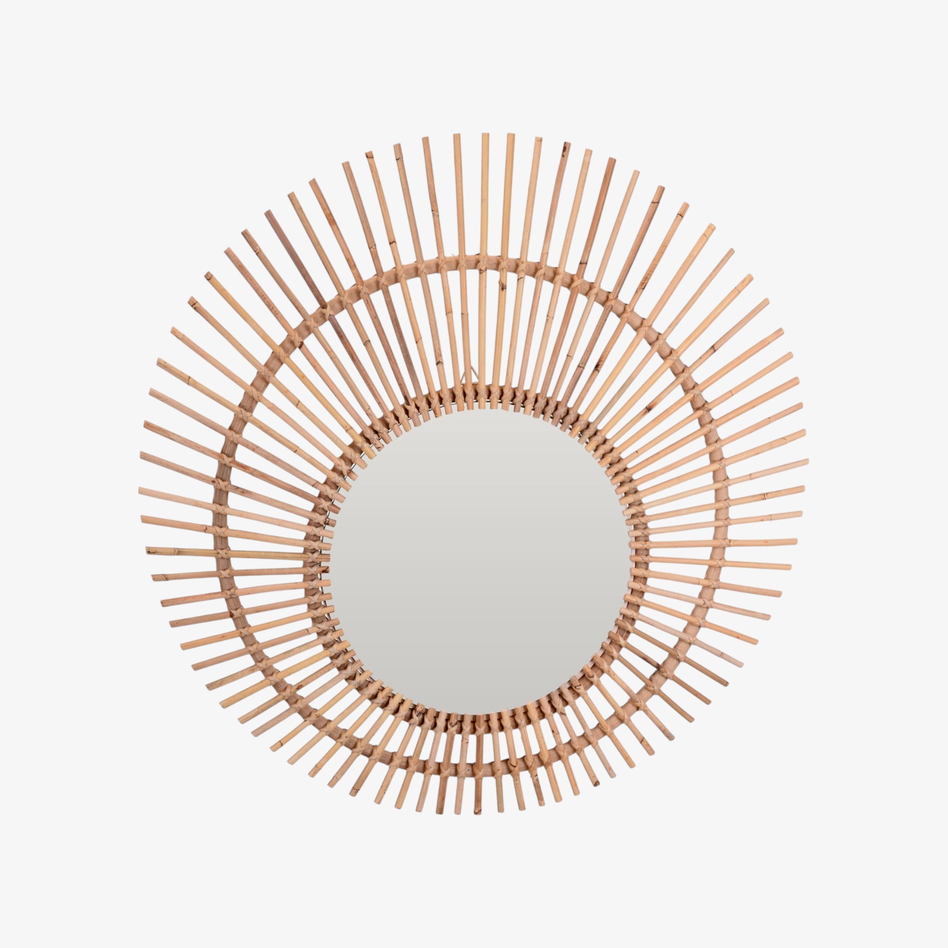 Espejo de pared redonde de rat&aacute;n Sunlight &Oslash;90cm