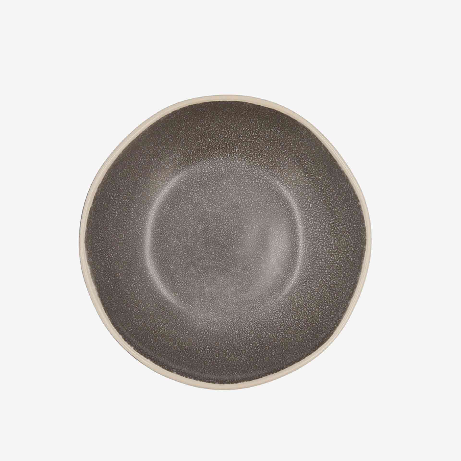 Plato hondo de gres gris Gio &Oslash;19cm