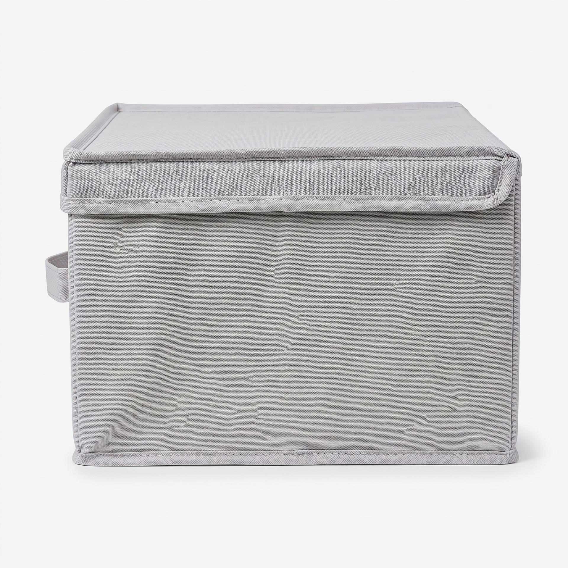 Caja de almacenaje con tapa de textil blanco Nube 39x29x19cm