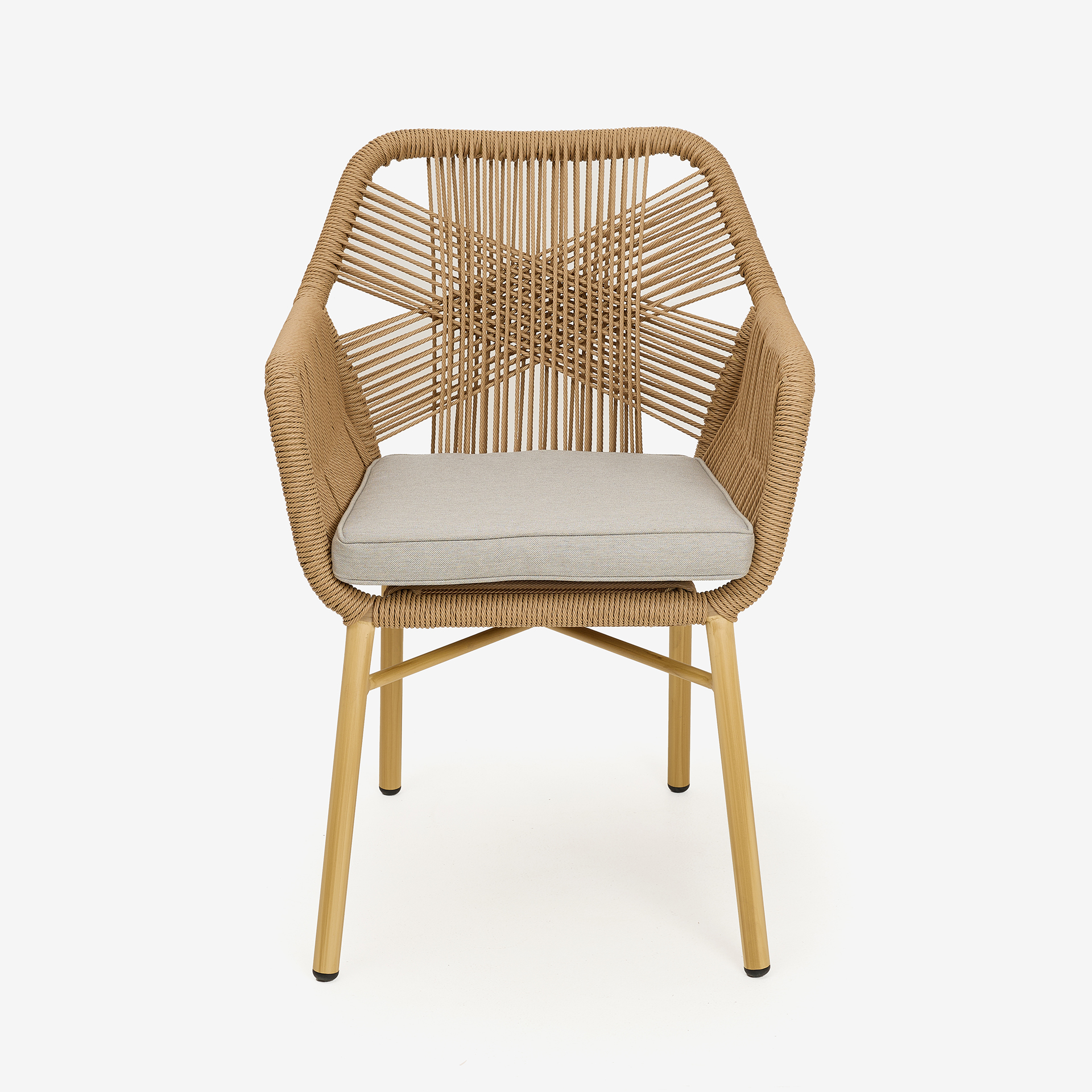 Silla de jard&iacute;n de aluminio y rat&aacute;n sint&eacute;tico Cassis 57x65x83cm