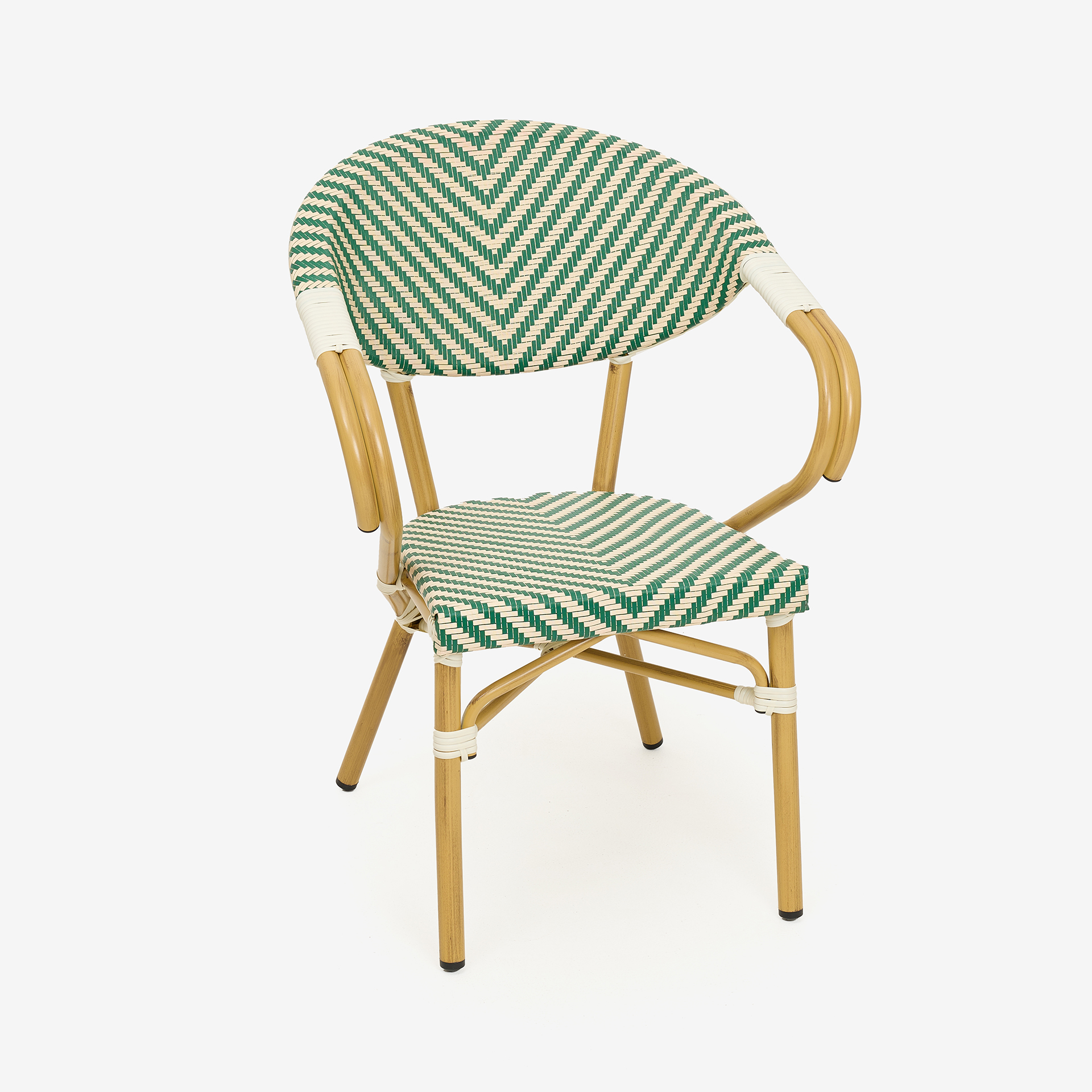 Silla de jardín bistro de textilene verde Sena 58x61x82cm
