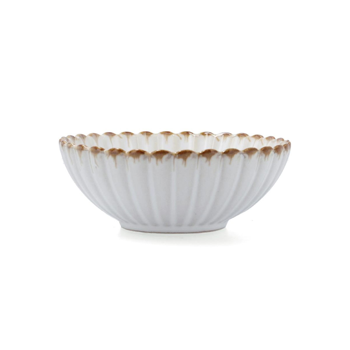 Bol con relieve beige de porcelana Cremier &Oslash;14x5,2cm