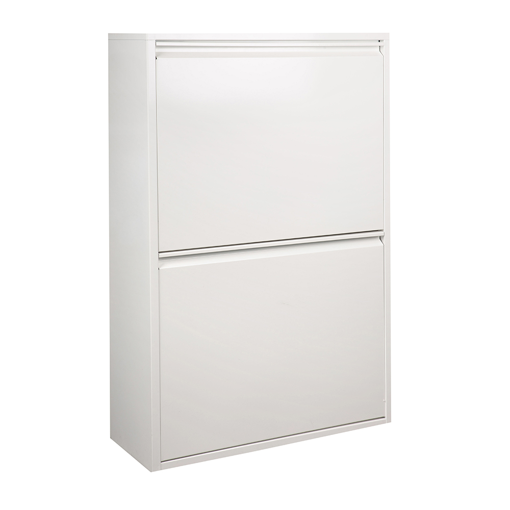 Reciclador con 4 cubos y 2 puertas blanco 60x25x92cm